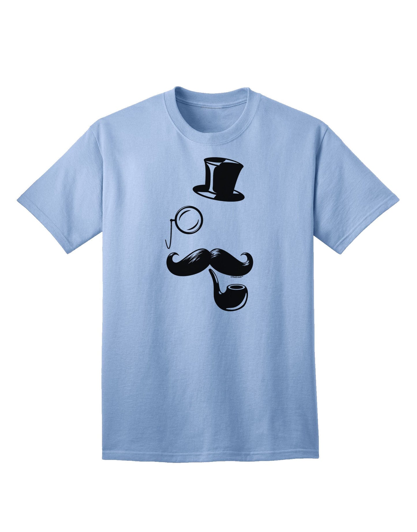 Sophisticated Tophat, Mustache, Pipe, and Monocle Design - Adult T-Shirt Collection-Mens T-shirts-TooLoud-Light-Blue-Small-Davson Sales
