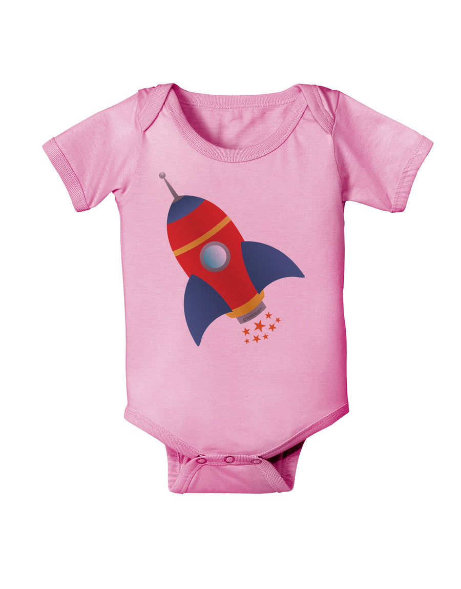 Space Rocket Ship and Stars Baby Romper Bodysuit by TooLoud-Baby Romper-TooLoud-White-06-Months-Davson Sales