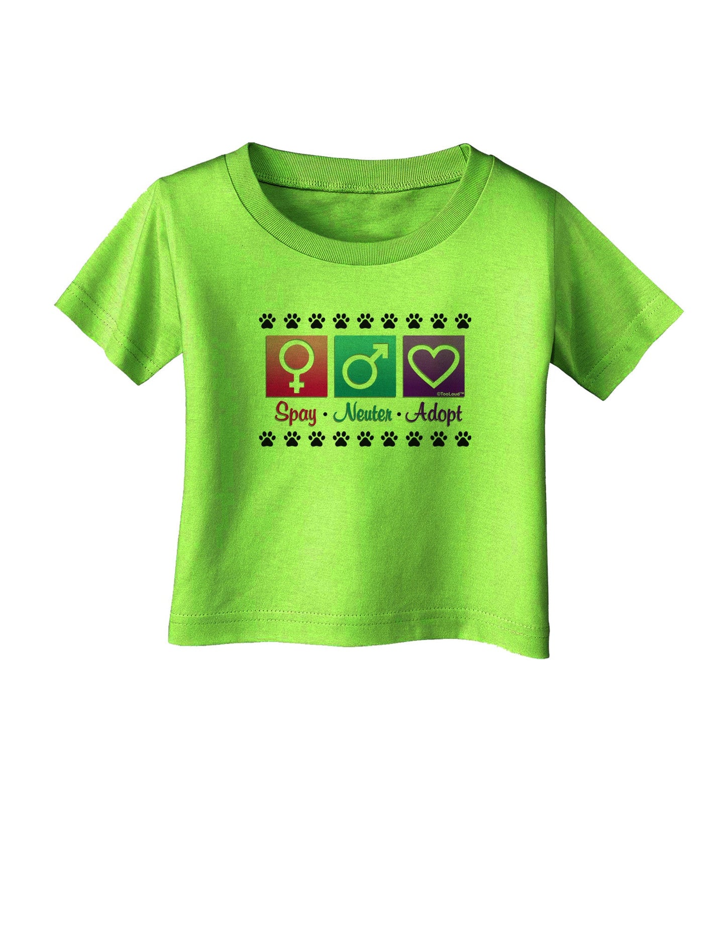 Spay Neuter Adopt Infant T-Shirt-Infant T-Shirt-TooLoud-Lime-Green-06-Months-Davson Sales