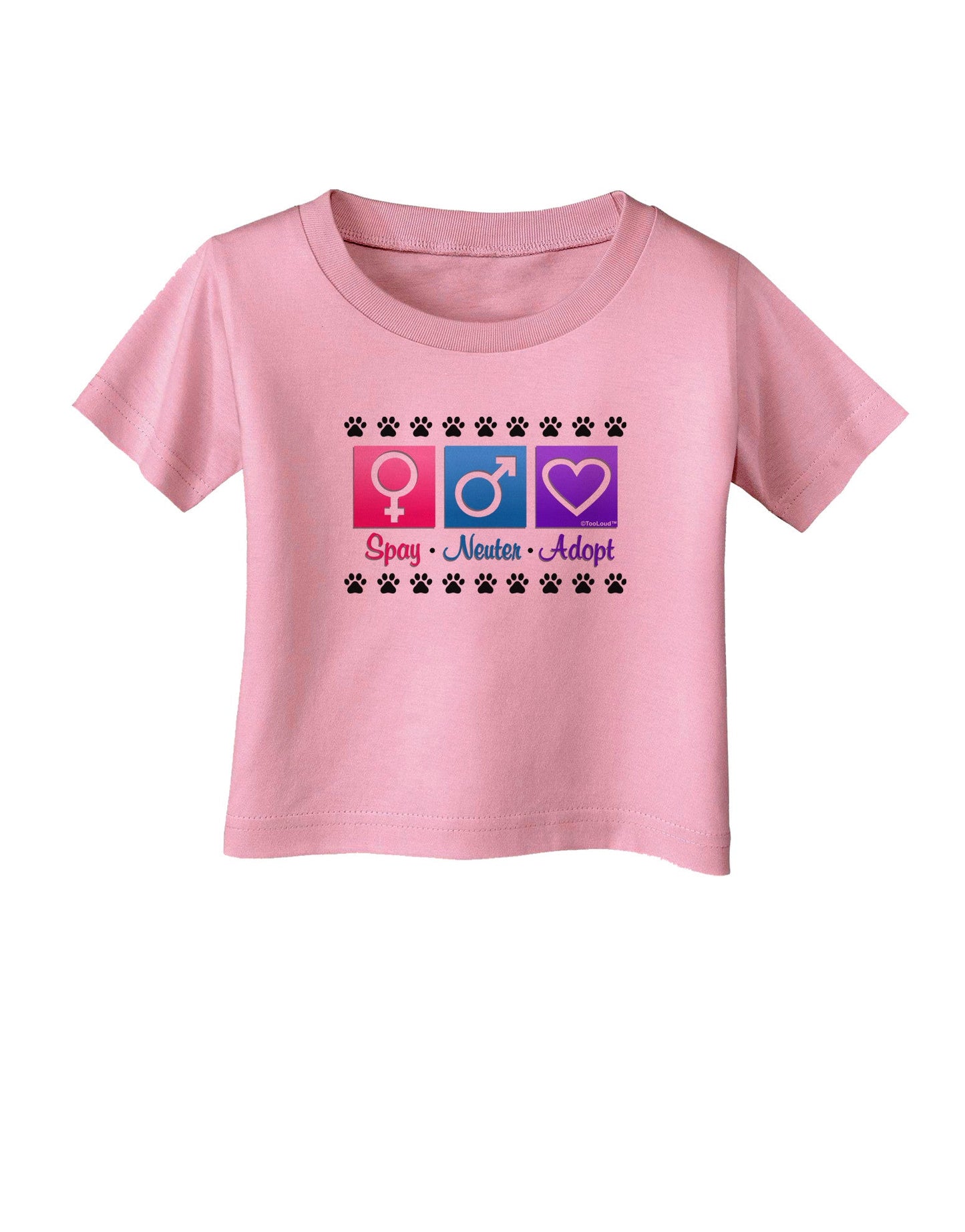 Spay Neuter Adopt Infant T-Shirt-Infant T-Shirt-TooLoud-Candy-Pink-06-Months-Davson Sales
