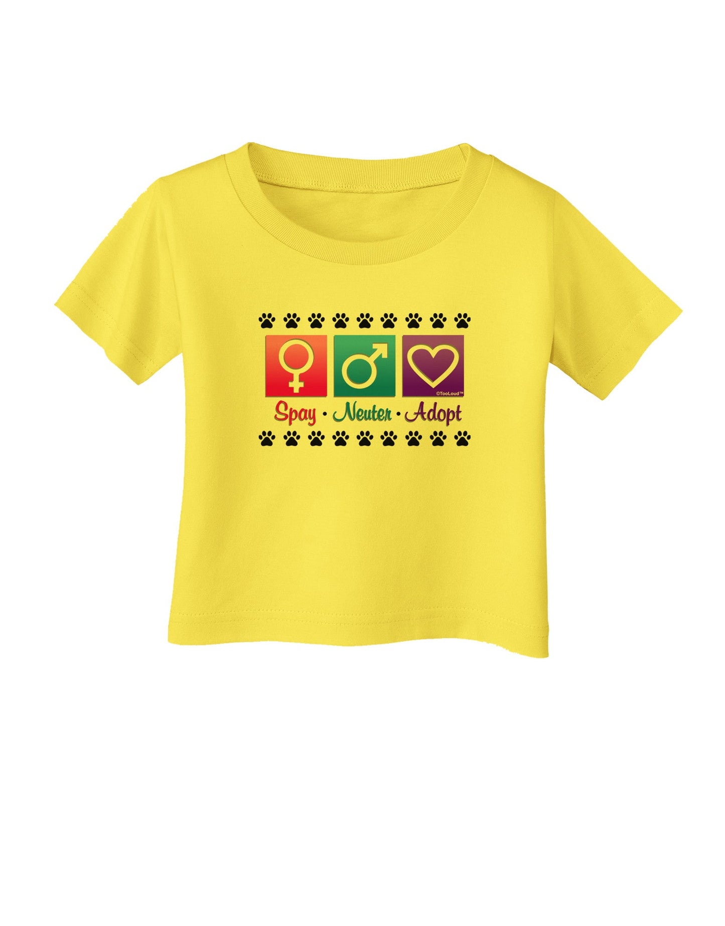 Spay Neuter Adopt Infant T-Shirt-Infant T-Shirt-TooLoud-Yellow-06-Months-Davson Sales