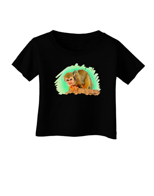 Squirrel Monkey Watercolor Infant T-Shirt Dark-Infant T-Shirt-TooLoud-Black-06-Months-Davson Sales