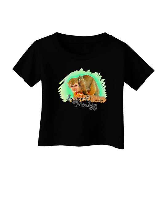 Squirrel Monkey Watercolor Text Infant T-Shirt Dark-Infant T-Shirt-TooLoud-Black-06-Months-Davson Sales