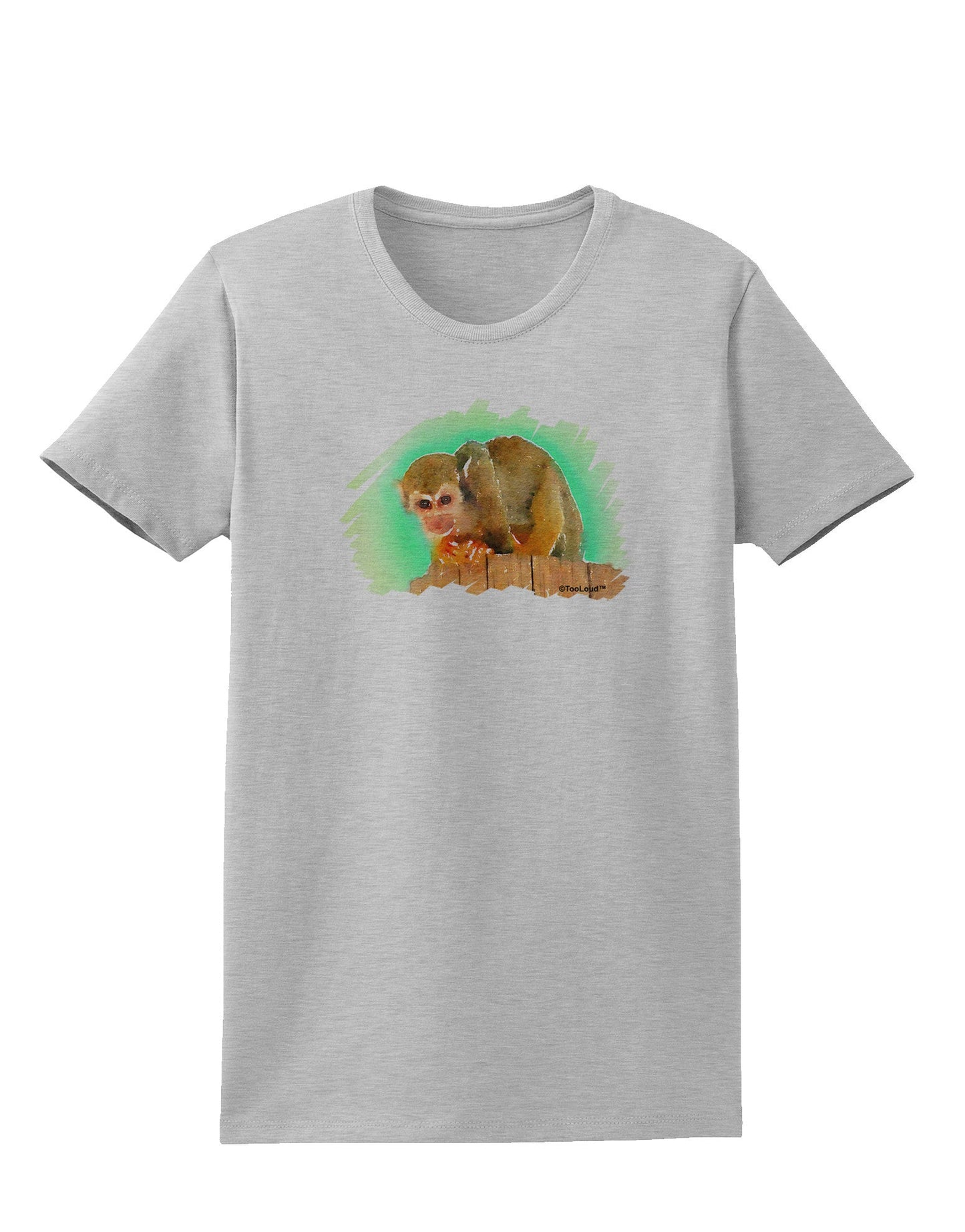 Squirrel Monkey Watercolor Womens T-Shirt-Womens T-Shirt-TooLoud-AshGray-X-Small-Davson Sales