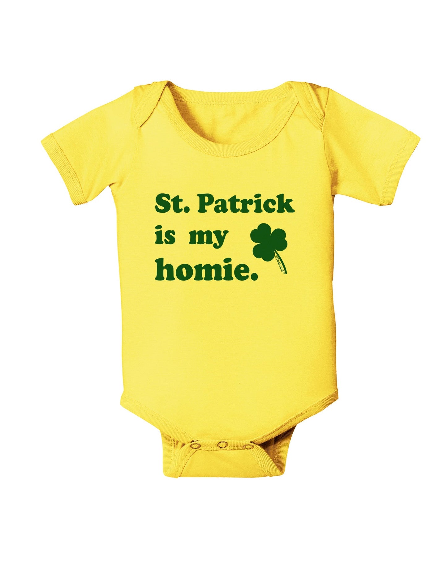 St Patrick is my Homie Baby Romper Bodysuit-Baby Romper-TooLoud-Yellow-06-Months-Davson Sales