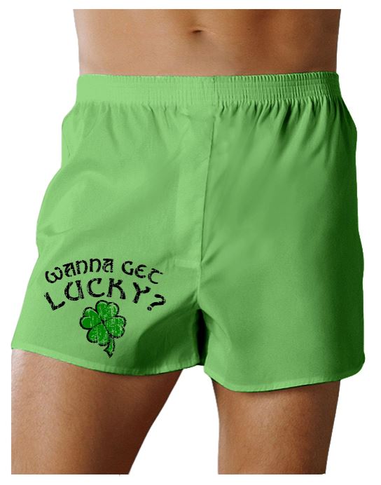 Wanna Get Lucky - St Patricks Day Green Boxers Shorts