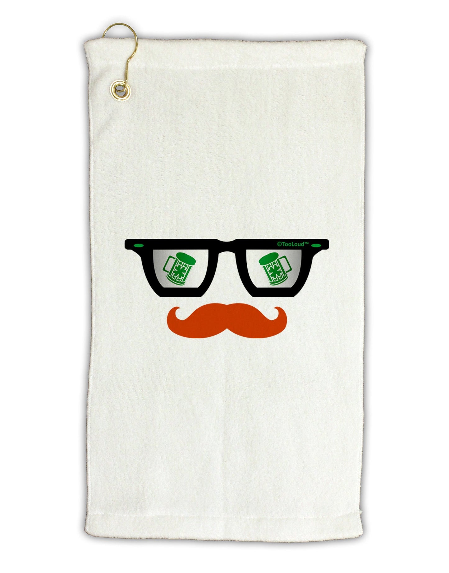 St. Patrick's Day Beer Glasses Design Micro Terry Gromet Golf Towel 16 x 25 inch by TooLoud-Golf Towel-TooLoud-White-Davson Sales