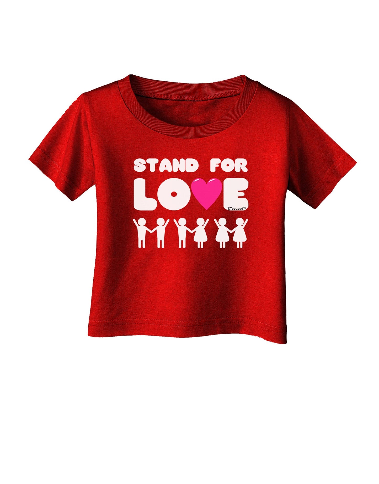 Stand For Love Pink Heart Infant T-Shirt Dark-Infant T-Shirt-TooLoud-Red-06-Months-Davson Sales
