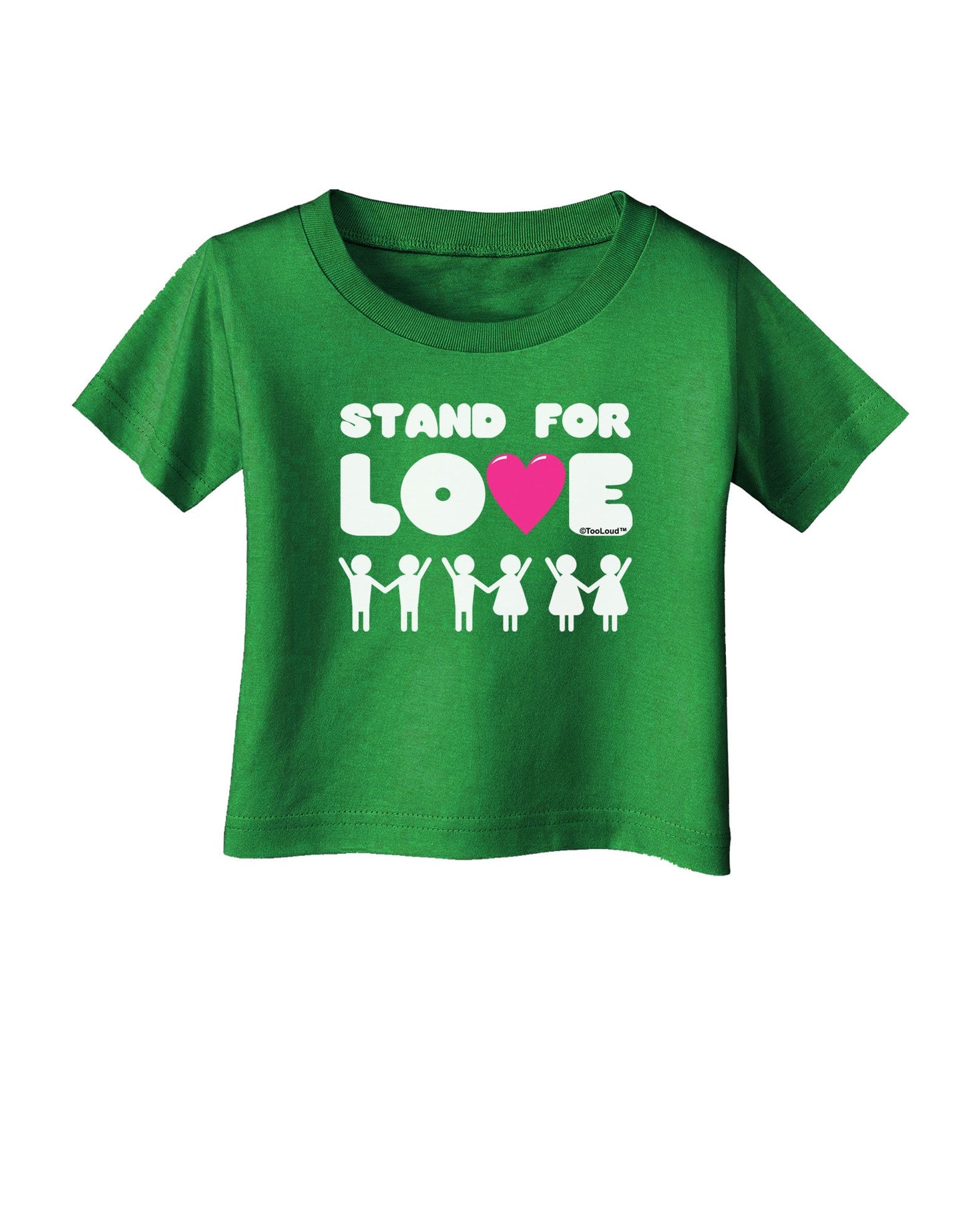 Stand For Love Pink Heart Infant T-Shirt Dark-Infant T-Shirt-TooLoud-Clover-Green-06-Months-Davson Sales