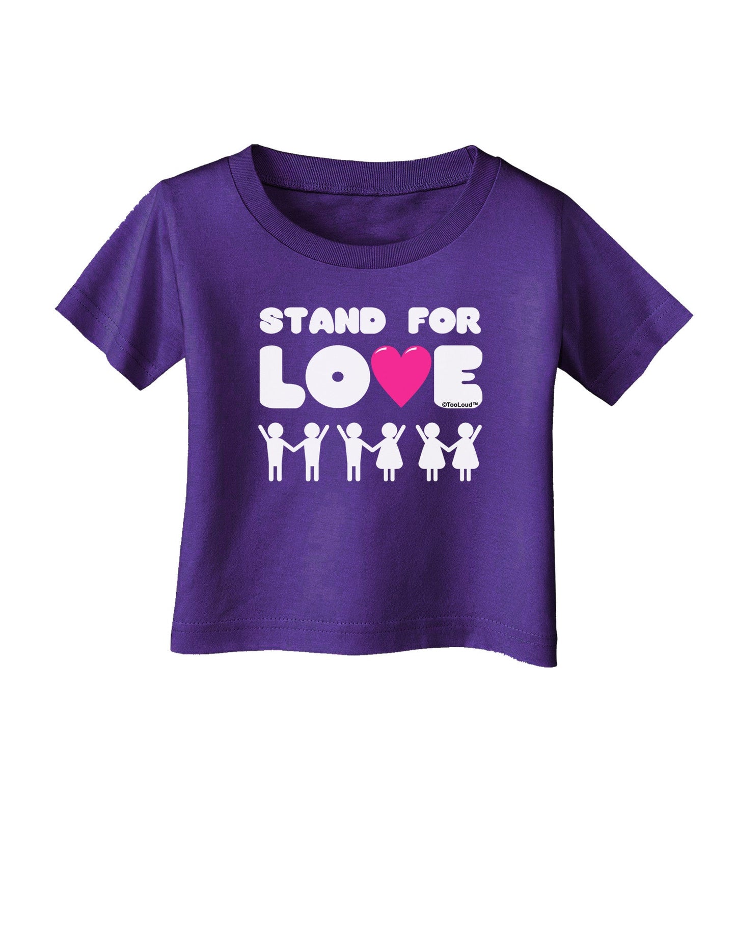 Stand For Love Pink Heart Infant T-Shirt Dark-Infant T-Shirt-TooLoud-Purple-06-Months-Davson Sales