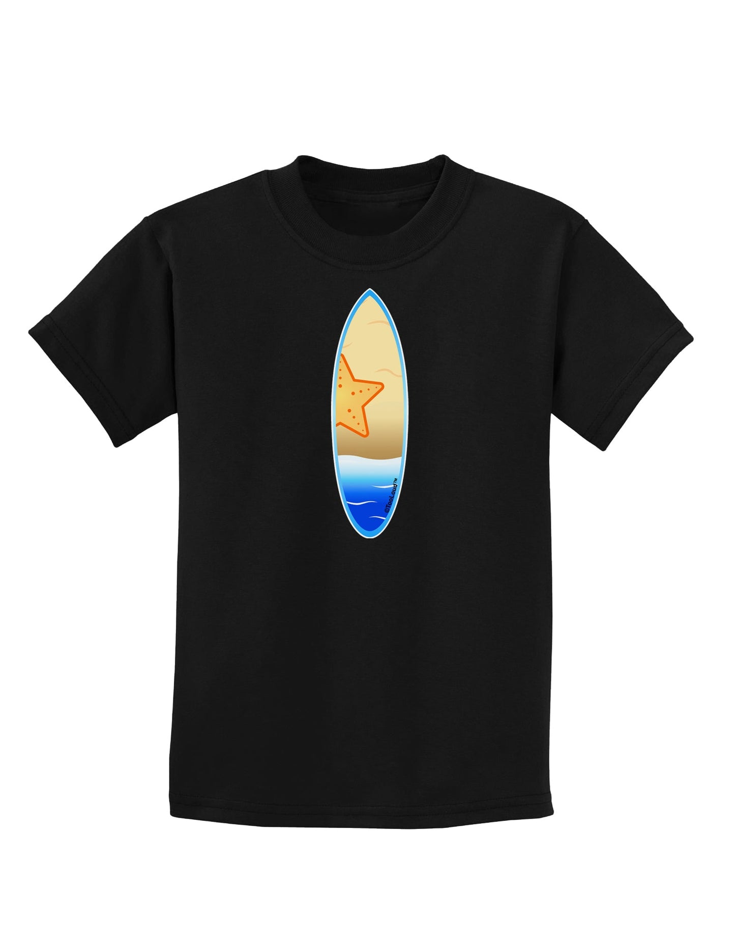 Starfish Surfboard Childrens Dark T-Shirt by TooLoud-Childrens T-Shirt-TooLoud-Black-X-Small-Davson Sales