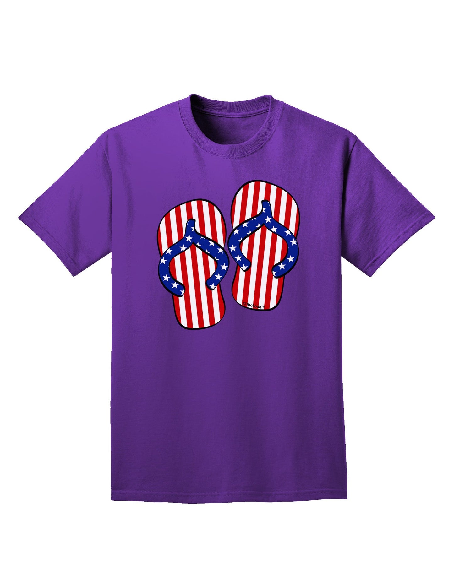 Stars and Stripes Flip Flops Adult Dark T-Shirt-Mens T-Shirt-TooLoud-Purple-Small-Davson Sales