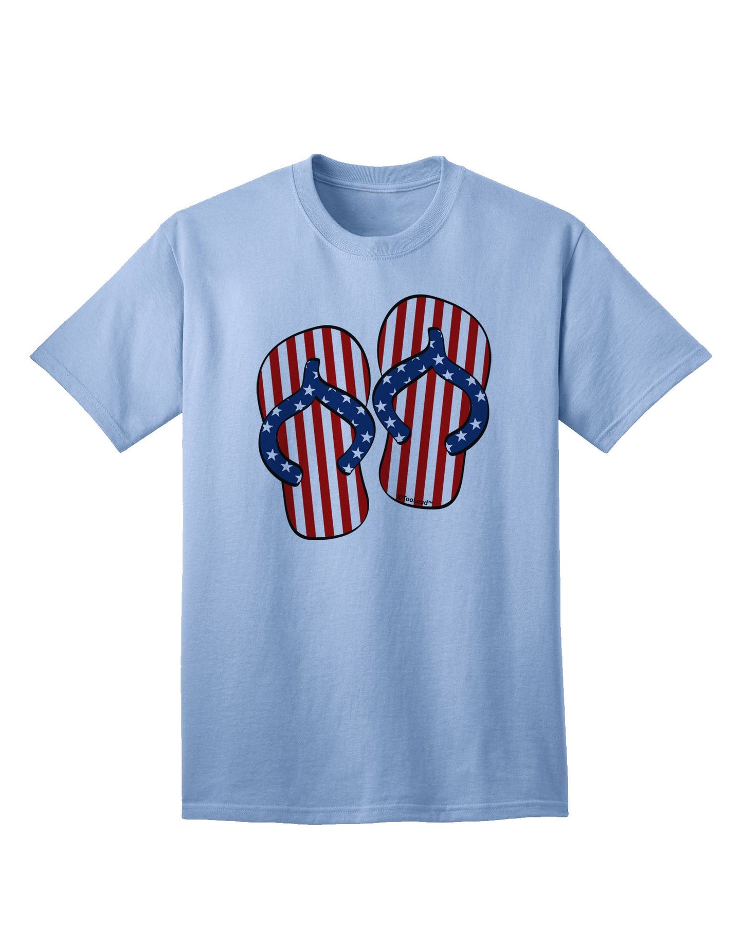 Stars and Stripes Flip Flops Adult T-Shirt-Mens T-Shirt-TooLoud-Light-Blue-Small-Davson Sales