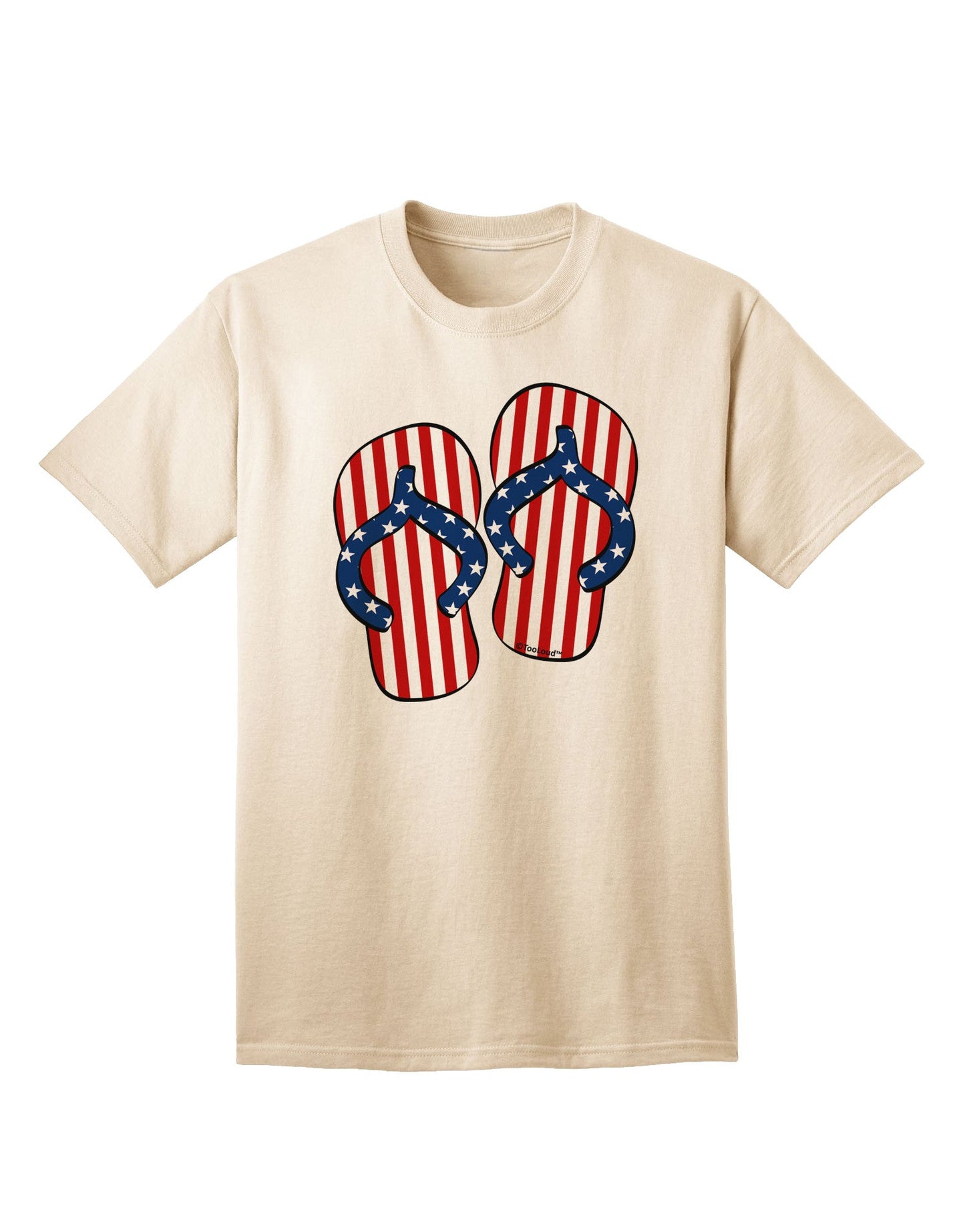 Stars and Stripes Flip Flops Adult T-Shirt-Mens T-Shirt-TooLoud-Natural-Small-Davson Sales