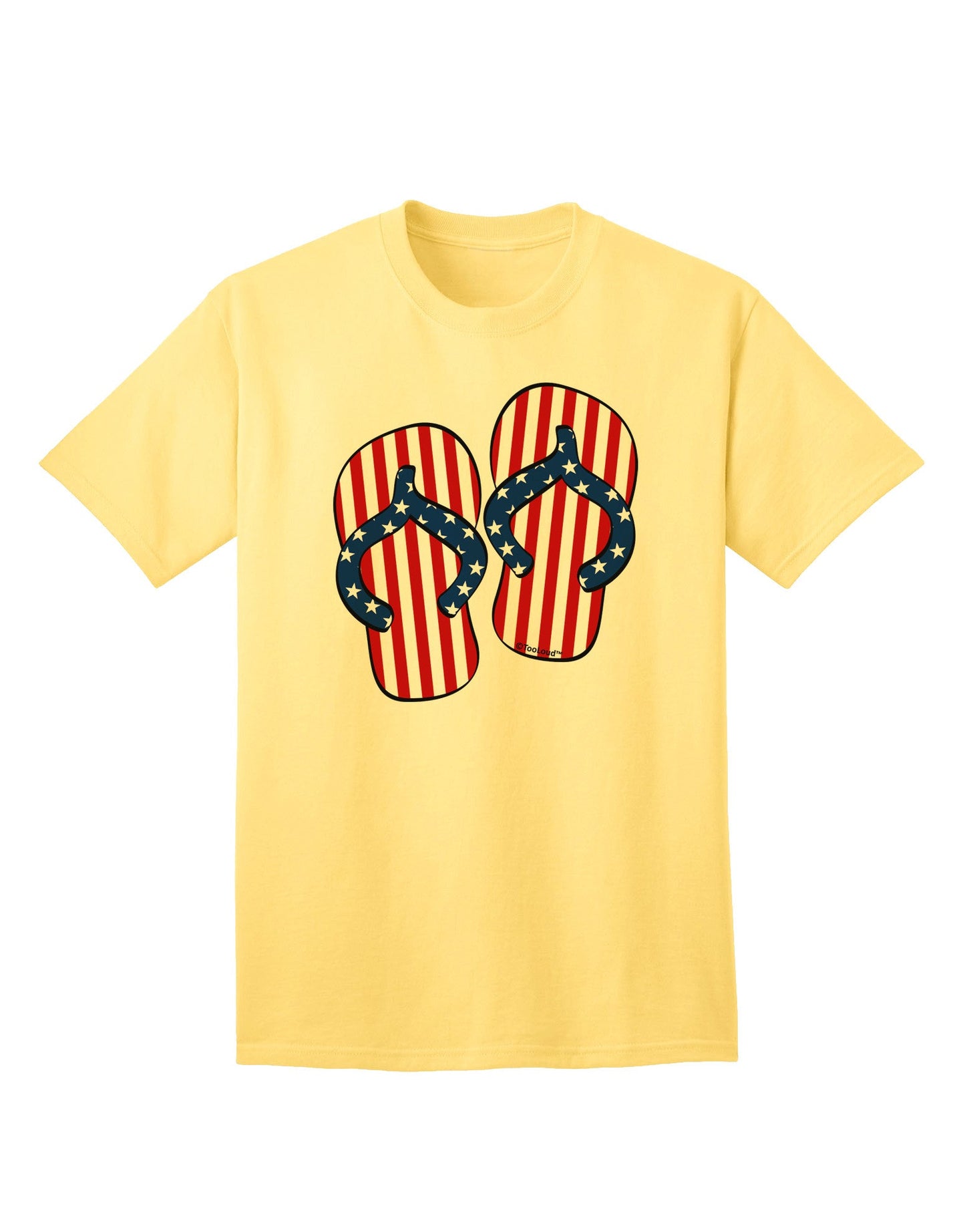 Stars and Stripes Flip Flops Adult T-Shirt-Mens T-Shirt-TooLoud-Yellow-Small-Davson Sales