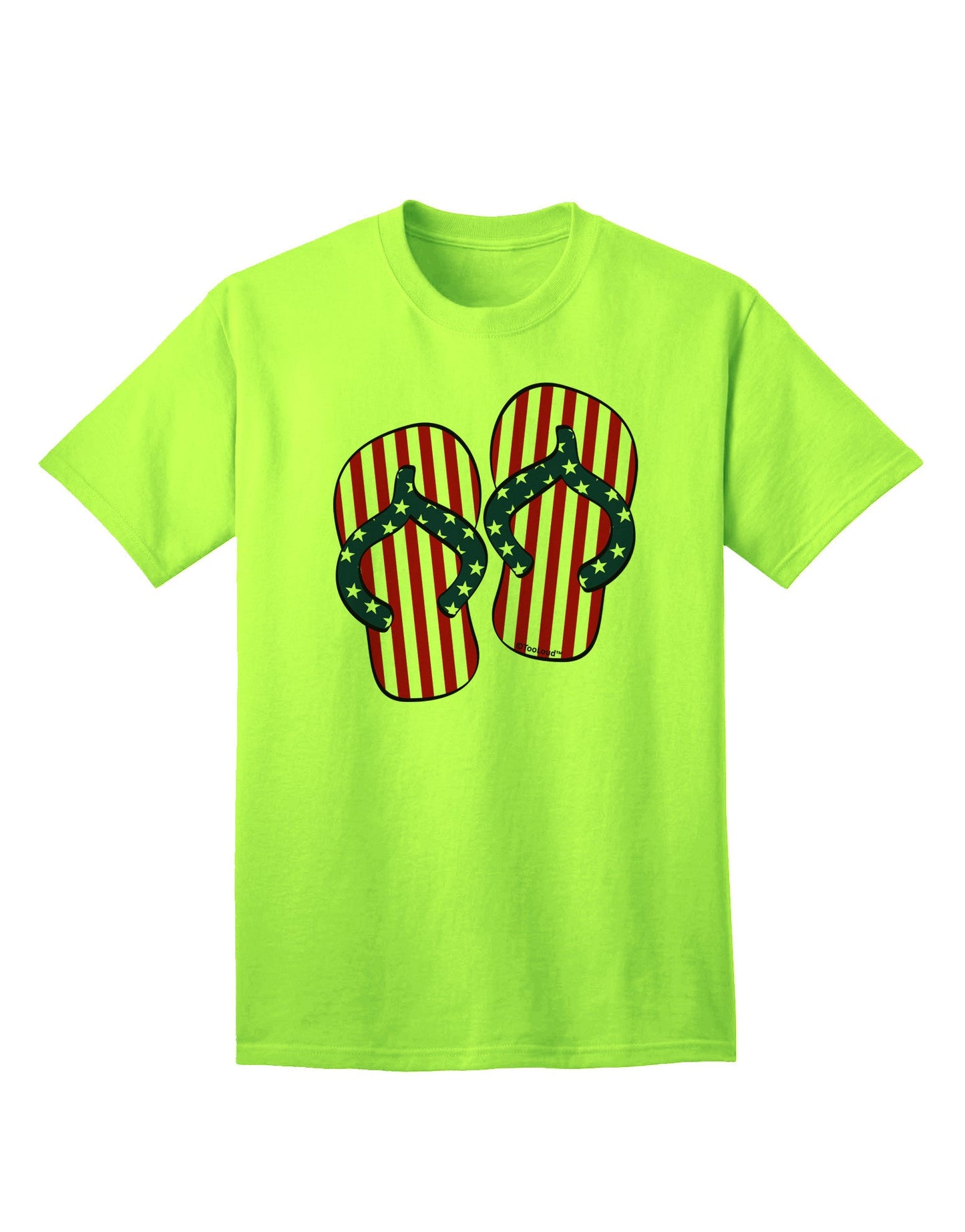 Stars and Stripes Flip Flops Adult T-Shirt-Mens T-Shirt-TooLoud-Neon-Green-Small-Davson Sales