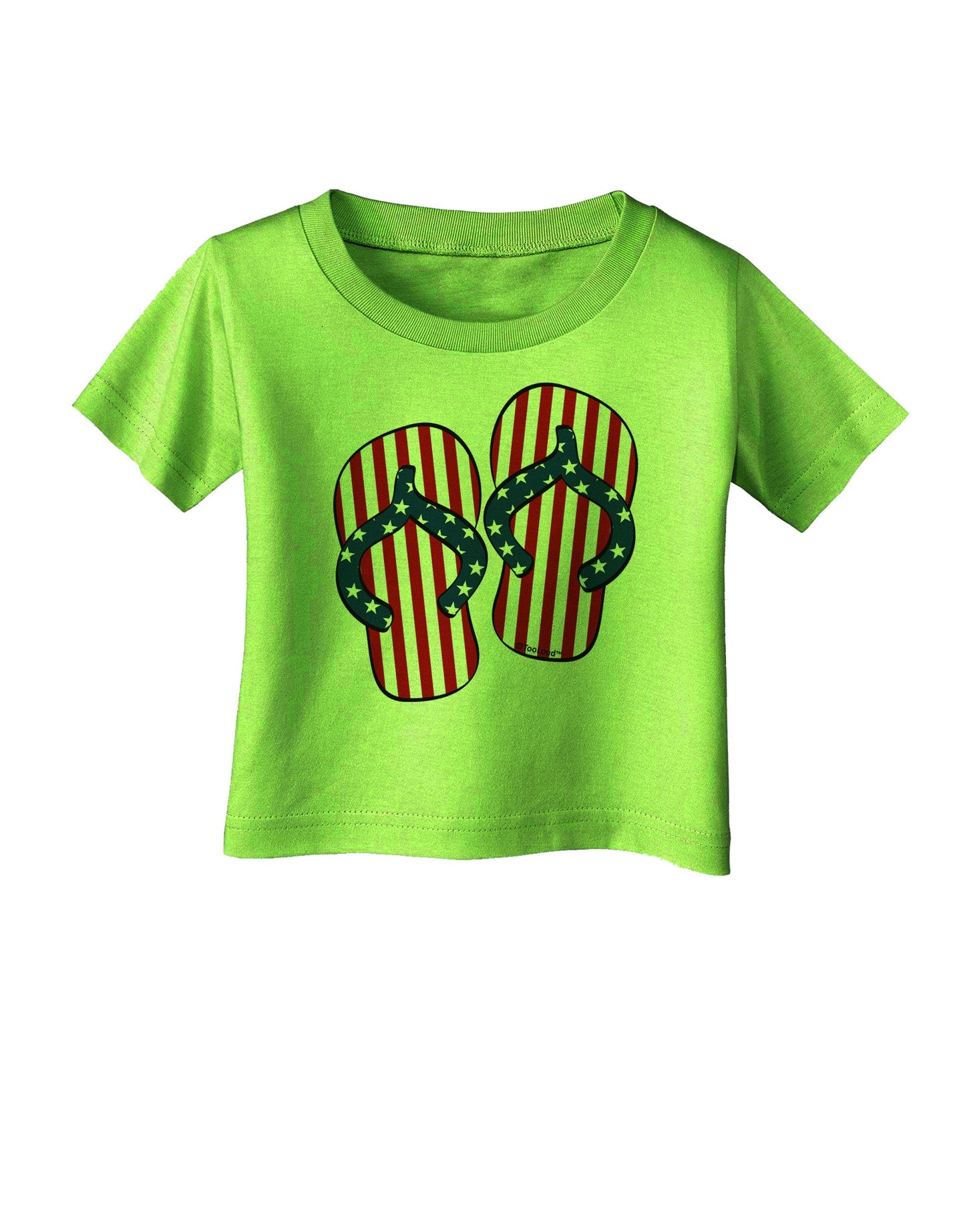 Stars and Stripes Flip Flops Infant T-Shirt-Infant T-Shirt-TooLoud-Lime-Green-06-Months-Davson Sales