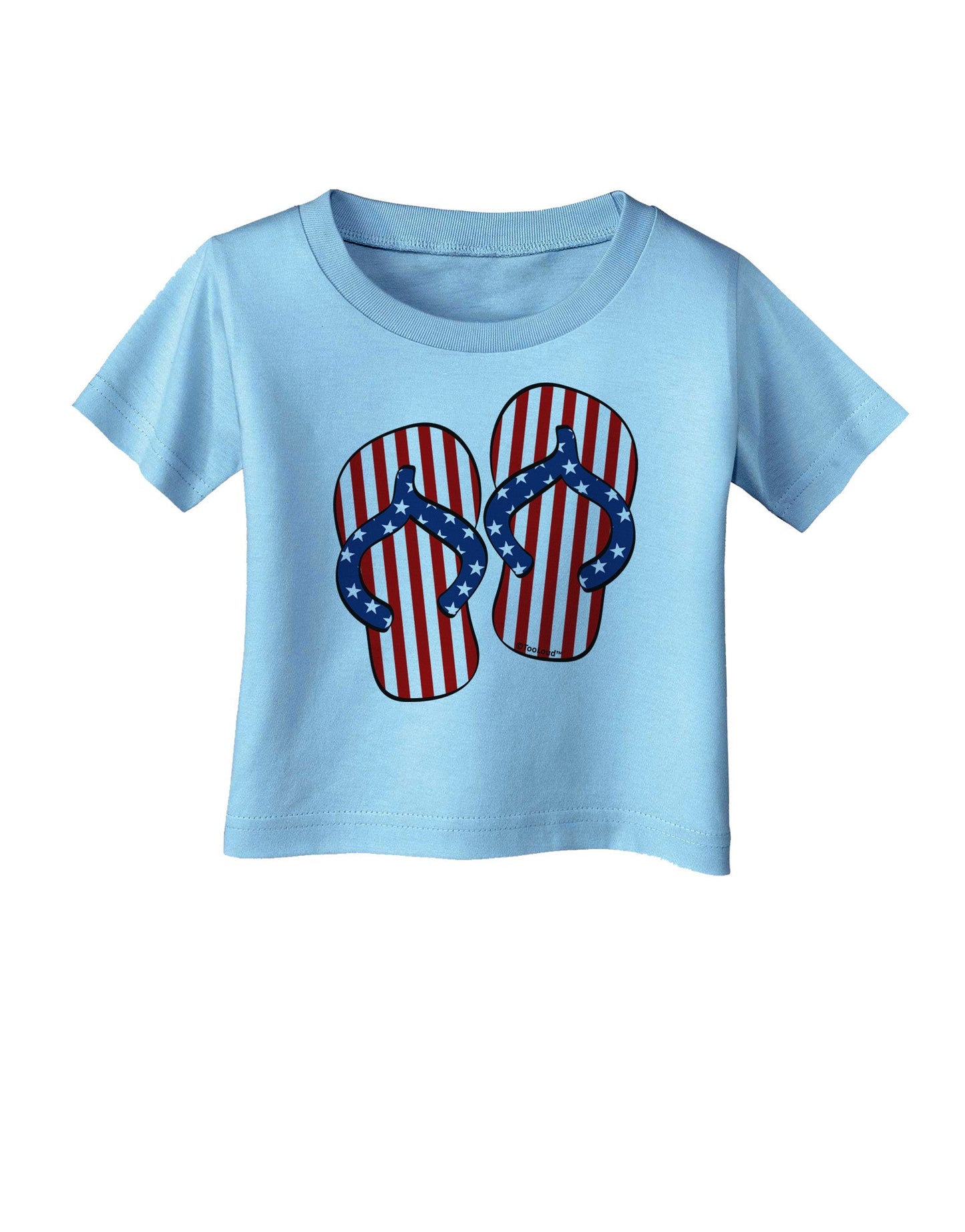 Stars and Stripes Flip Flops Infant T-Shirt-Infant T-Shirt-TooLoud-Aquatic-Blue-06-Months-Davson Sales
