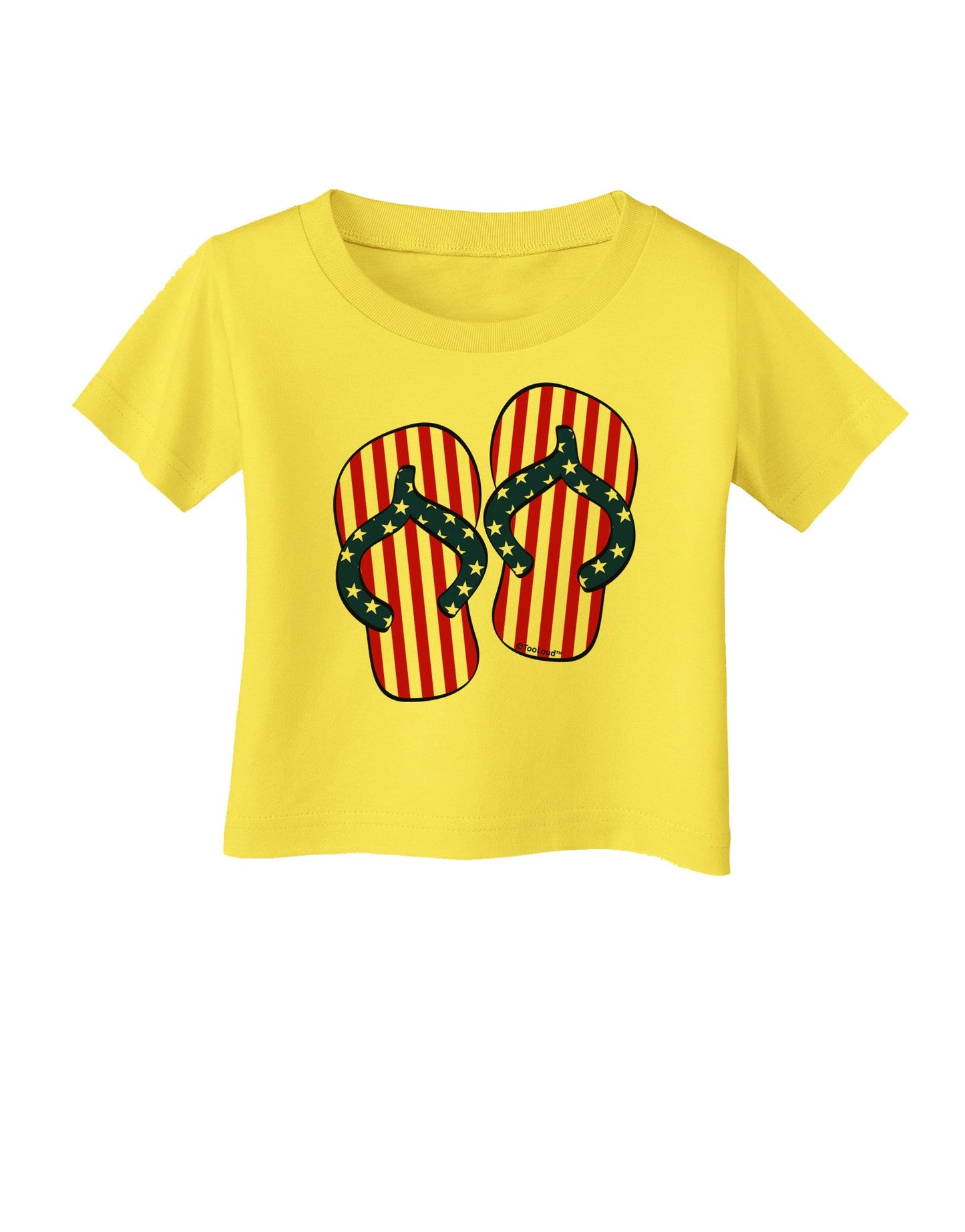 Stars and Stripes Flip Flops Infant T-Shirt-Infant T-Shirt-TooLoud-Yellow-06-Months-Davson Sales