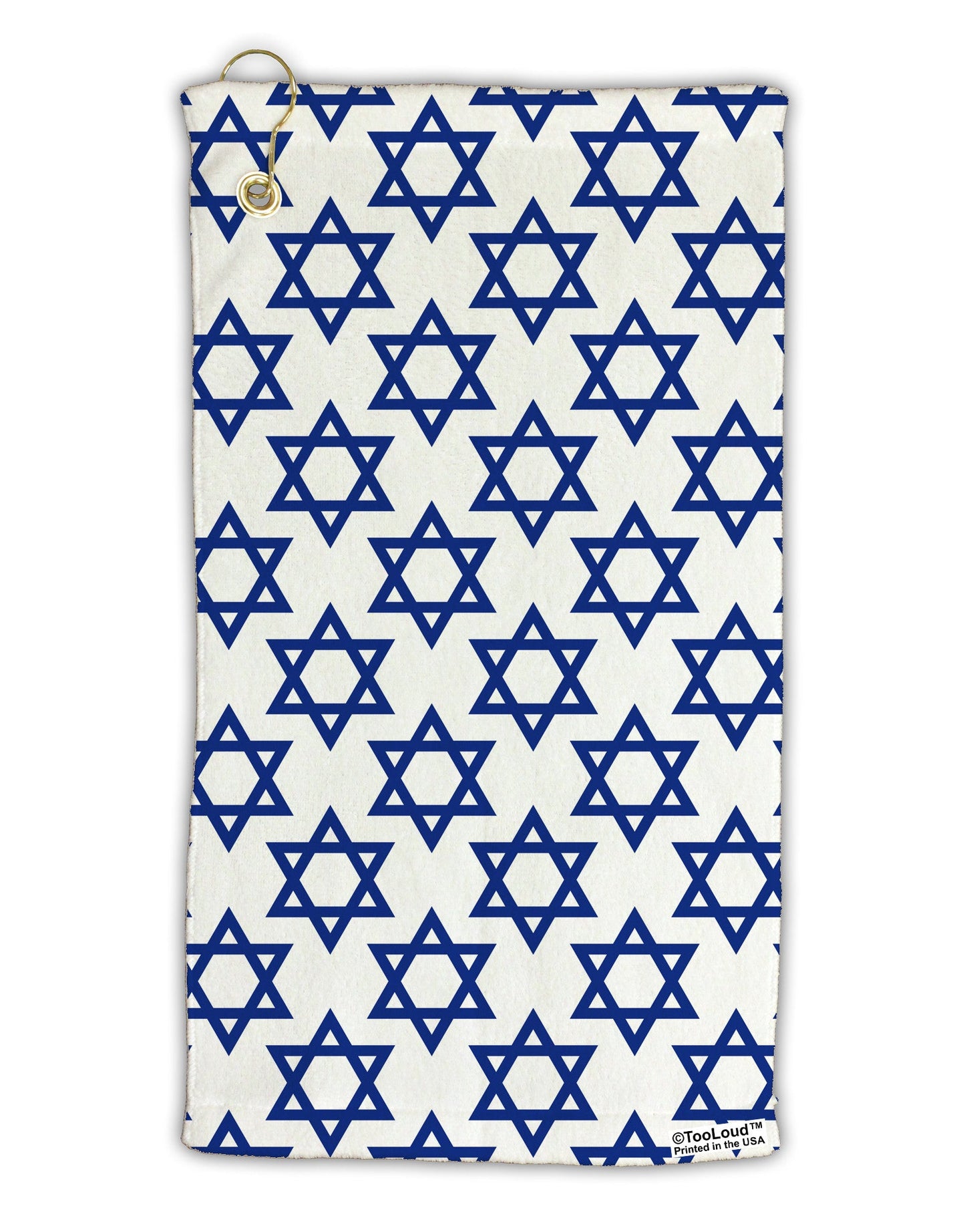 Stars of David Jewish Micro Terry Gromet Golf Towel 15 x 22 Inch All Over Print by TooLoud-Golf Towel-TooLoud-White-Davson Sales