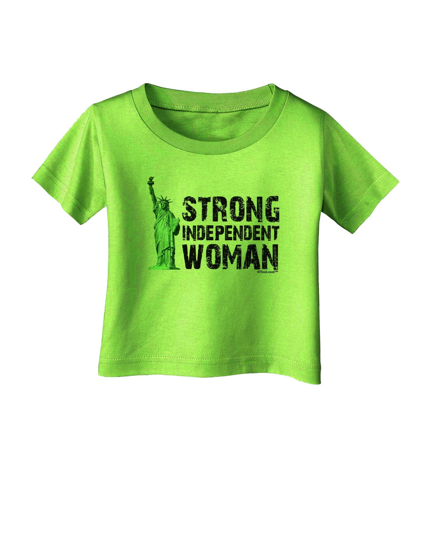 Statue of Liberty Strong Woman Infant T-Shirt-Infant T-Shirt-TooLoud-Lime-Green-06-Months-Davson Sales