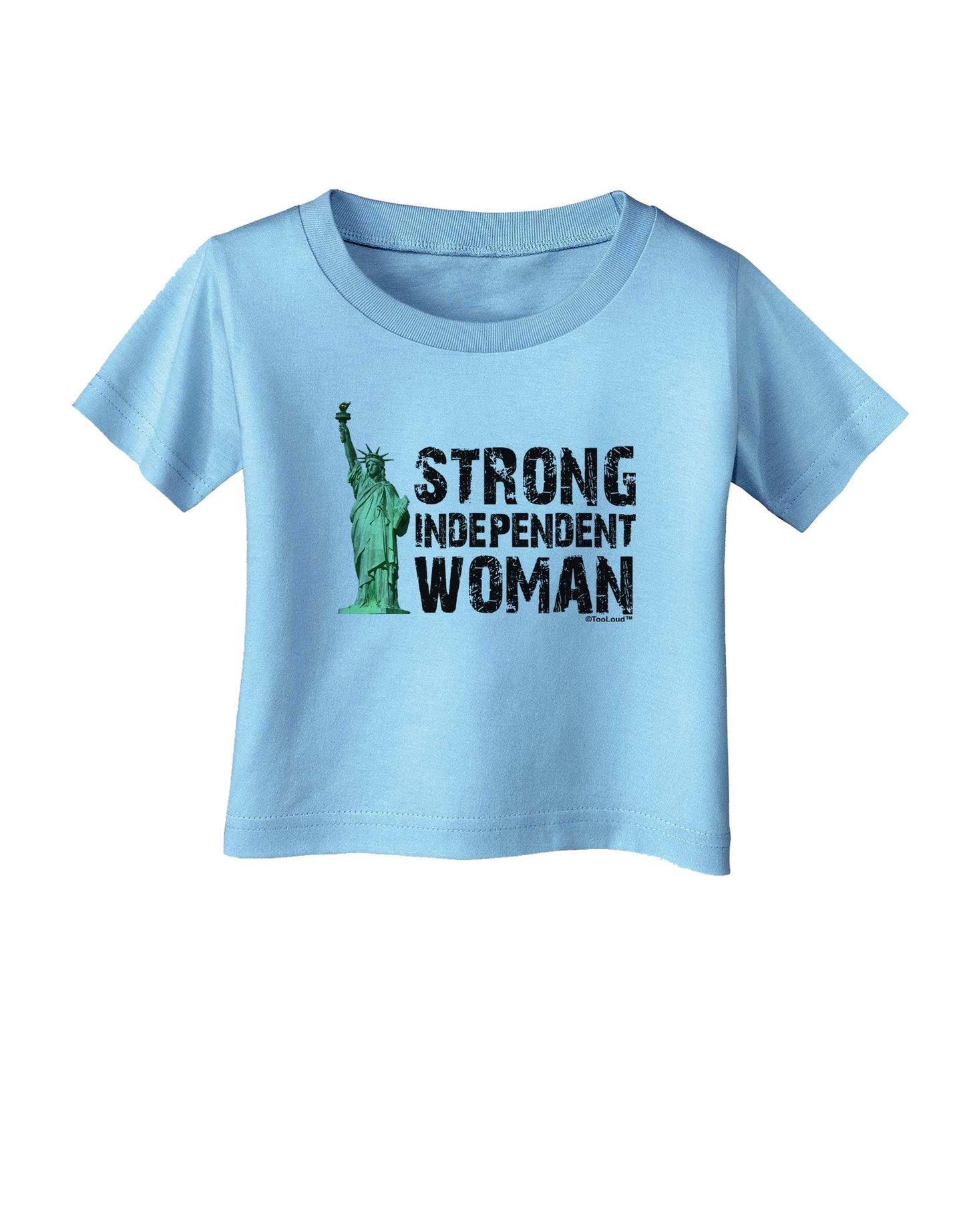 Statue of Liberty Strong Woman Infant T-Shirt-Infant T-Shirt-TooLoud-Aquatic-Blue-06-Months-Davson Sales