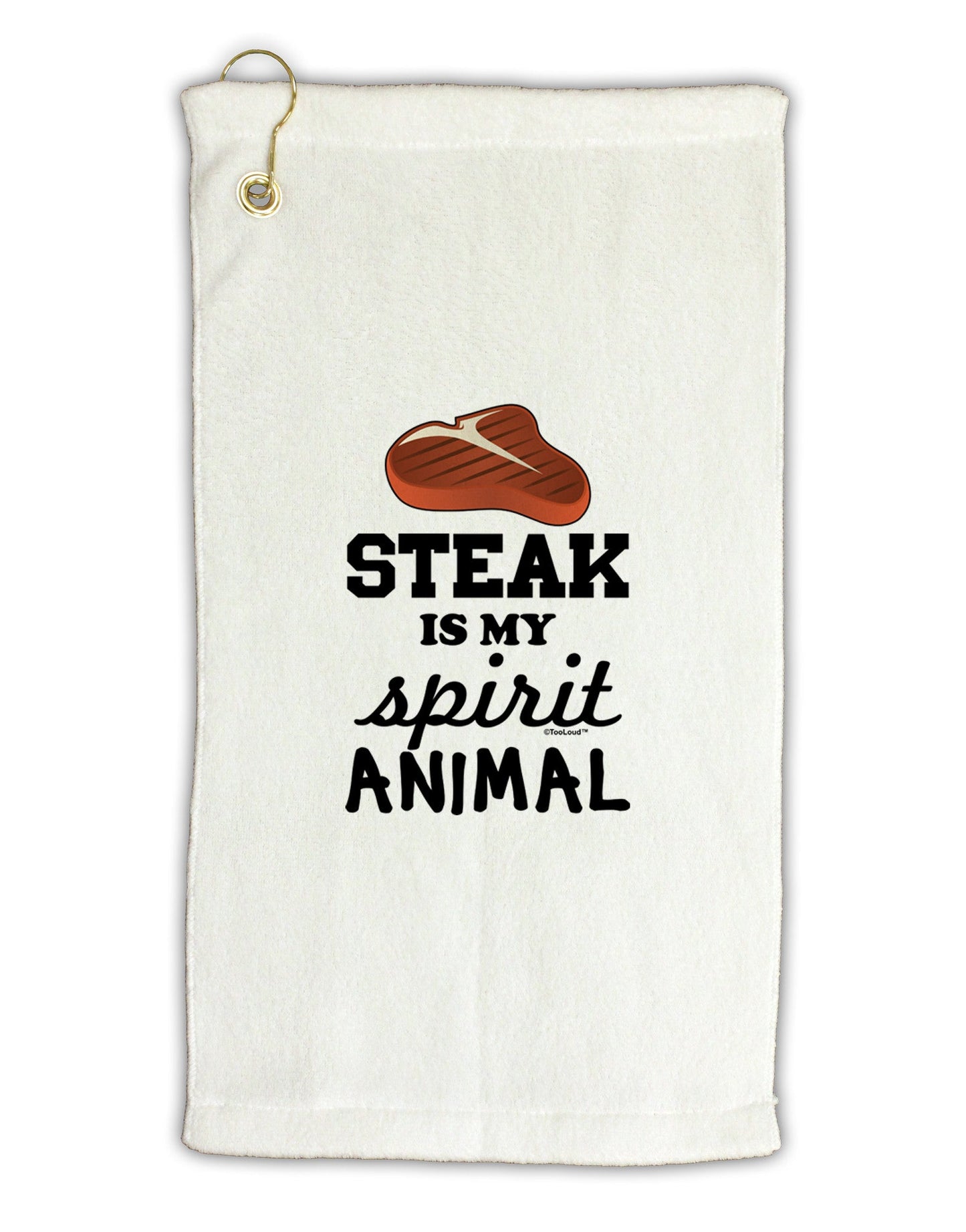 Steak Is My Spirit Animal Micro Terry Gromet Golf Towel 16 x 25 inch-Golf Towel-TooLoud-White-Davson Sales