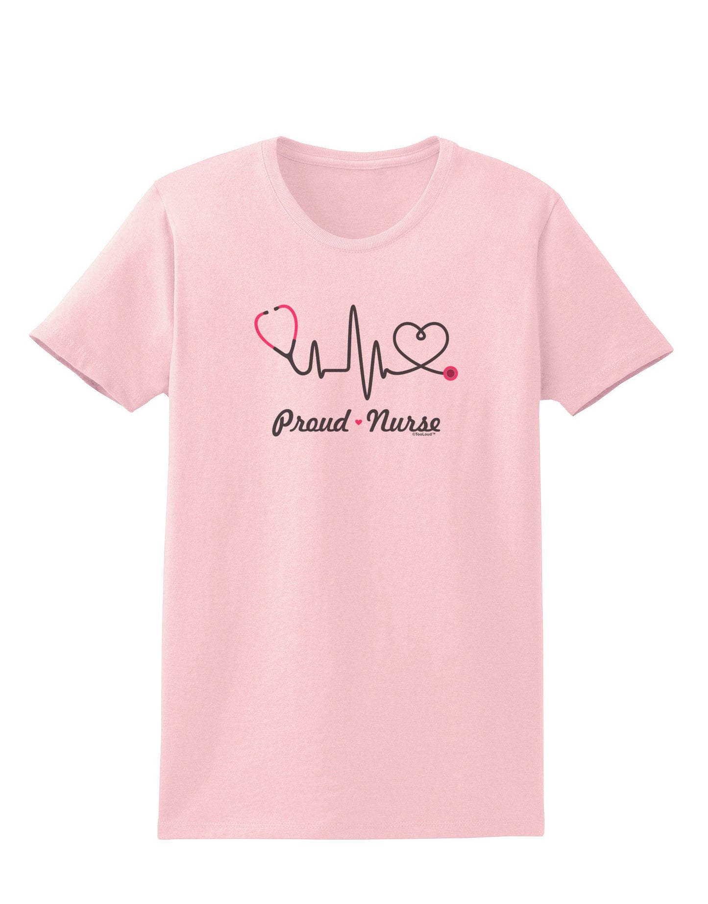 Stethoscope Heartbeat Text Womens T-Shirt-Womens T-Shirt-TooLoud-PalePink-X-Small-Davson Sales