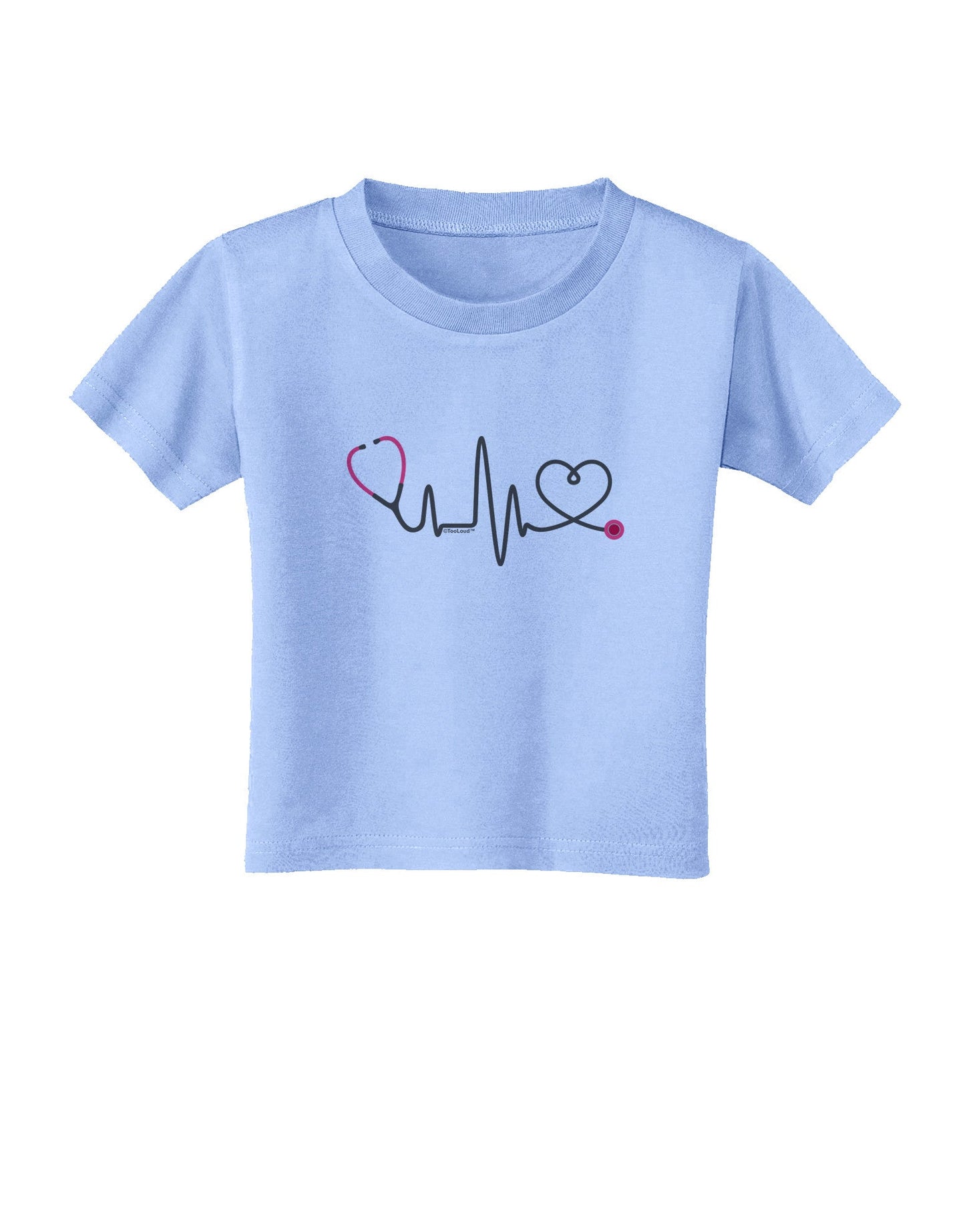 Stethoscope Heartbeat Toddler T-Shirt-Toddler T-Shirt-TooLoud-Aquatic-Blue-2T-Davson Sales