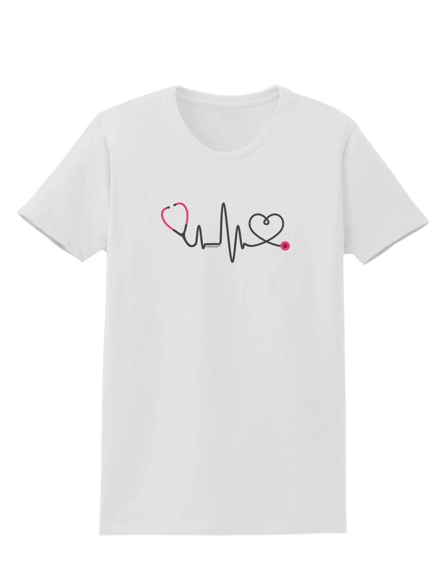 Stethoscope Heartbeat Womens T-Shirt-Womens T-Shirt-TooLoud-White-X-Small-Davson Sales