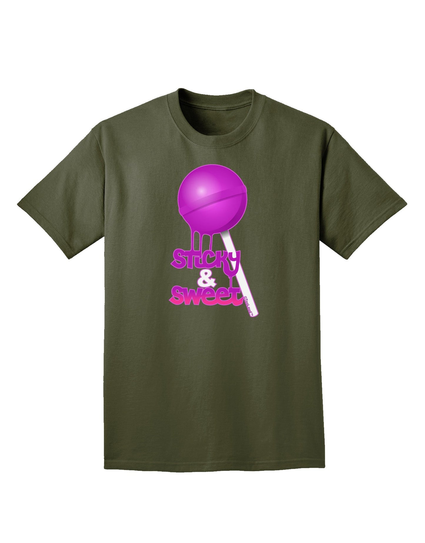 Sticky & Sweet Lollipop Adult Dark T-Shirt-Mens T-Shirt-TooLoud-Military-Green-Small-Davson Sales