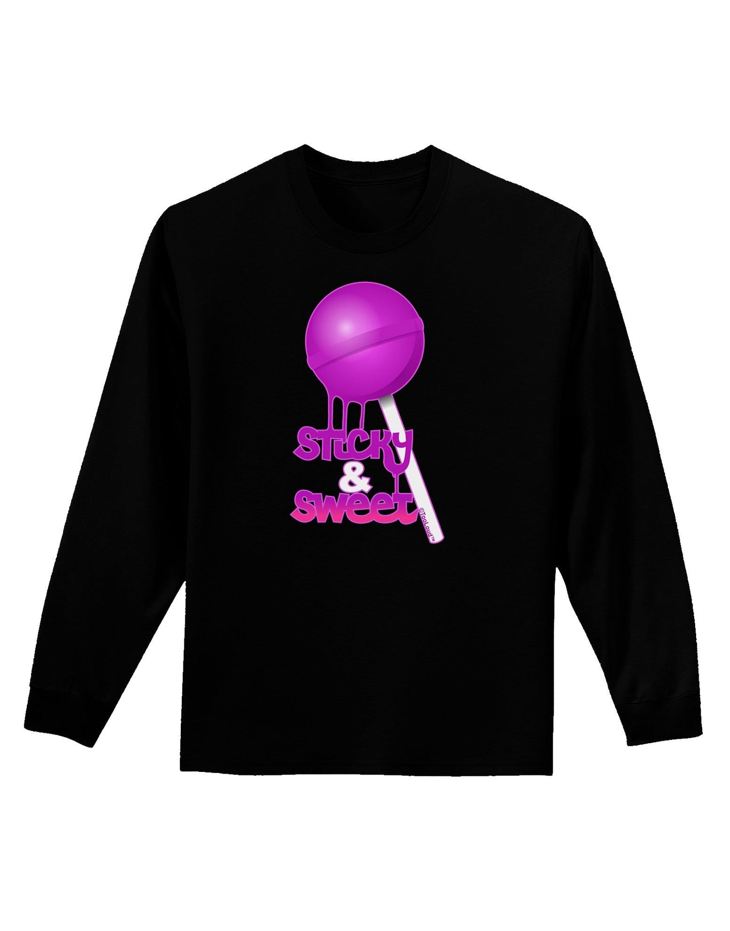 Sticky & Sweet Lollipop Adult Long Sleeve Dark T-Shirt-TooLoud-Black-Small-Davson Sales