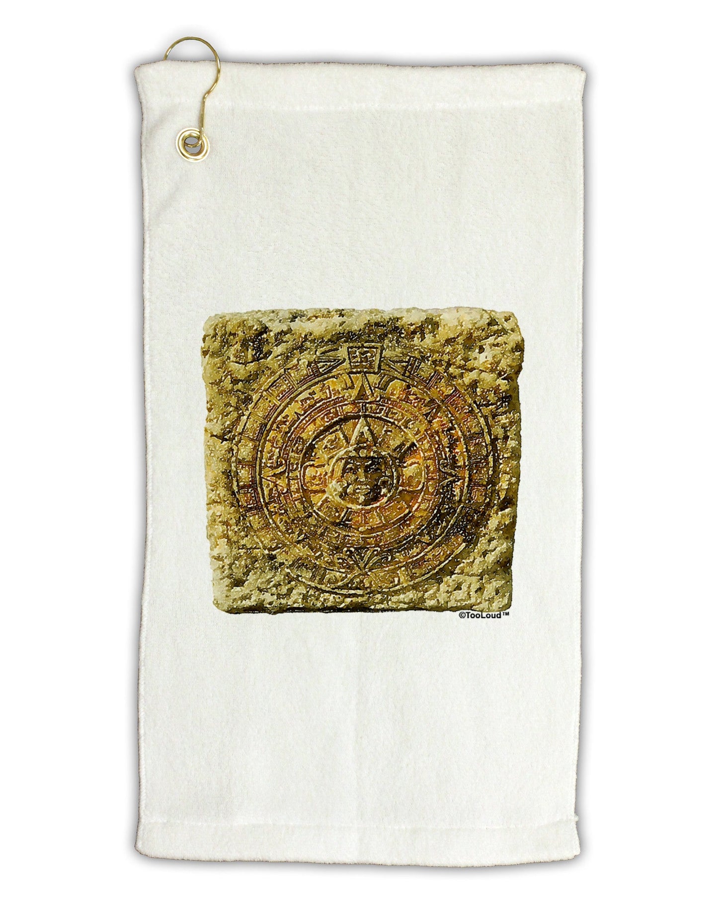 Stone Carving Sepia Micro Terry Gromet Golf Towel 11"x19-Golf Towel-TooLoud-White-Davson Sales