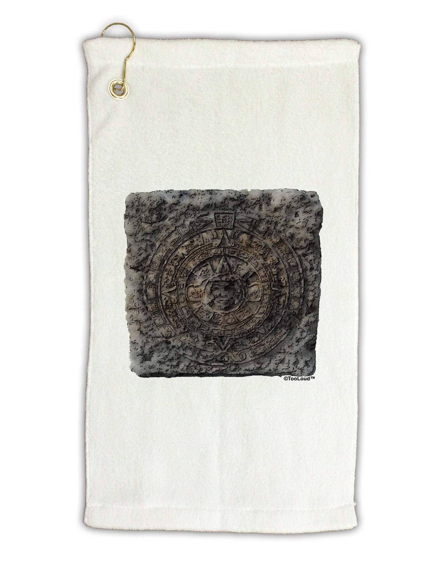 Stone Carving Watercolor Micro Terry Gromet Golf Towel 11"x19-Golf Towel-TooLoud-White-Davson Sales