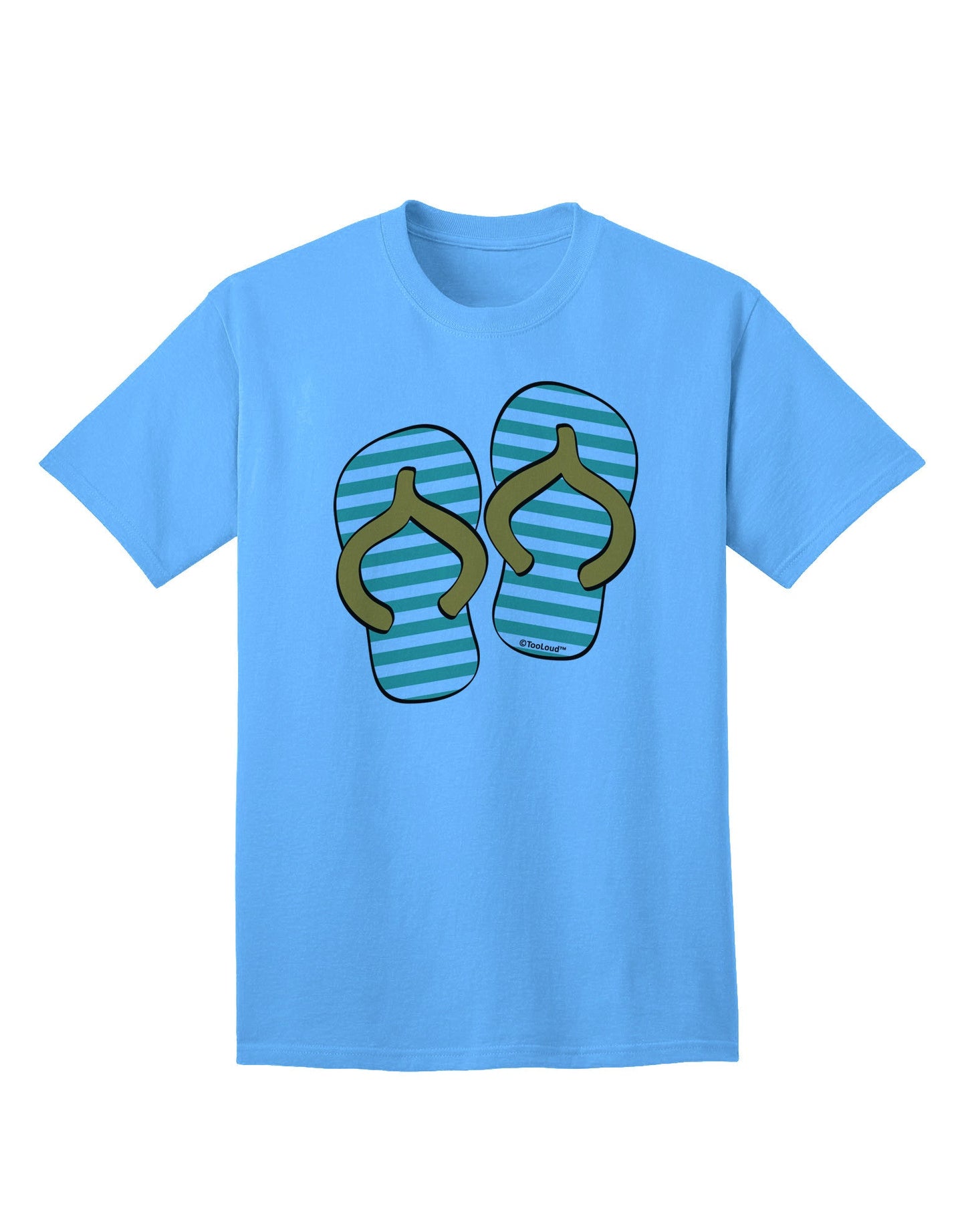 Striped Flip Flops - Teal and Orange Adult T-Shirt-Mens T-Shirt-TooLoud-Aquatic-Blue-Small-Davson Sales