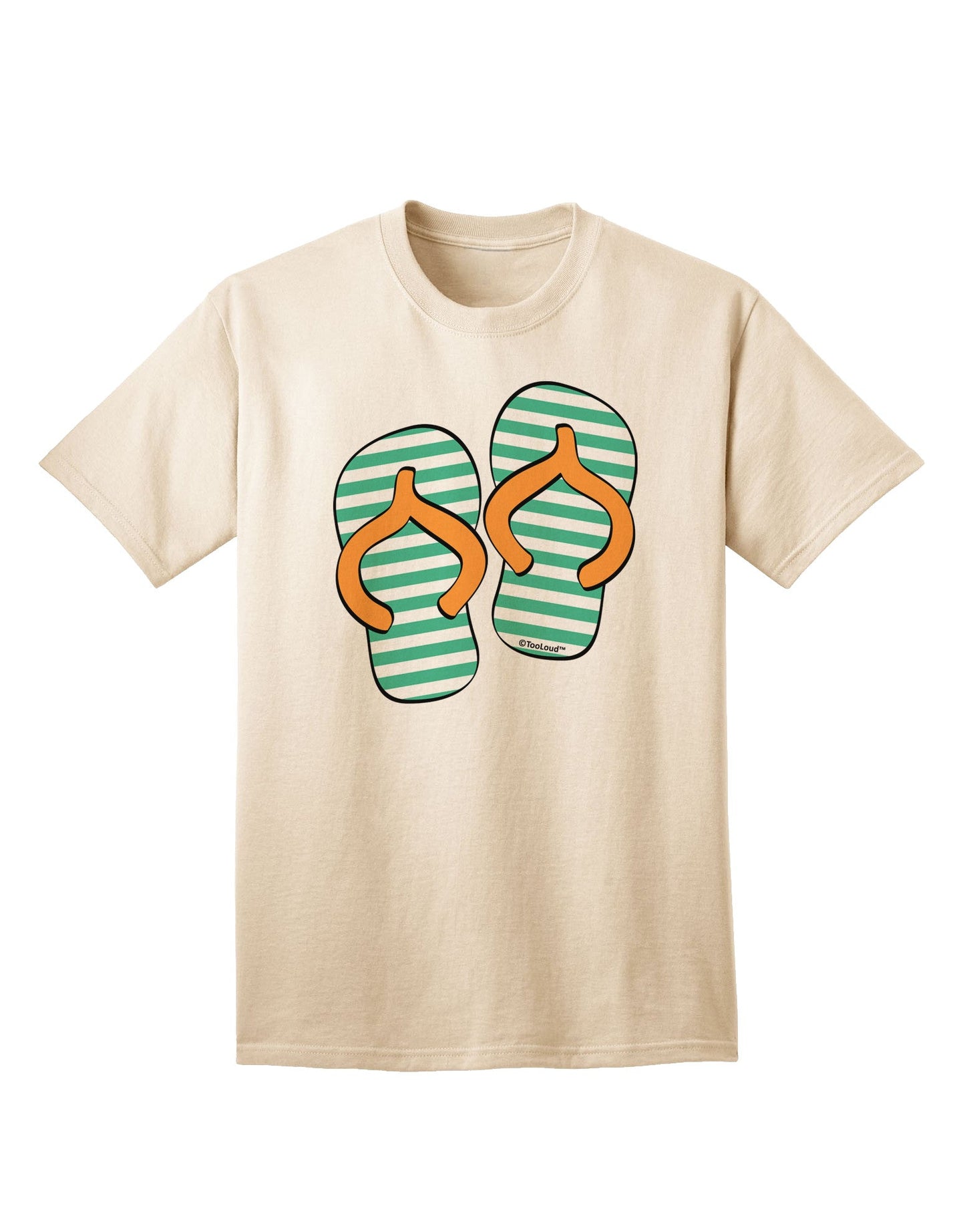 Striped Flip Flops - Teal and Orange Adult T-Shirt-Mens T-Shirt-TooLoud-Natural-Small-Davson Sales