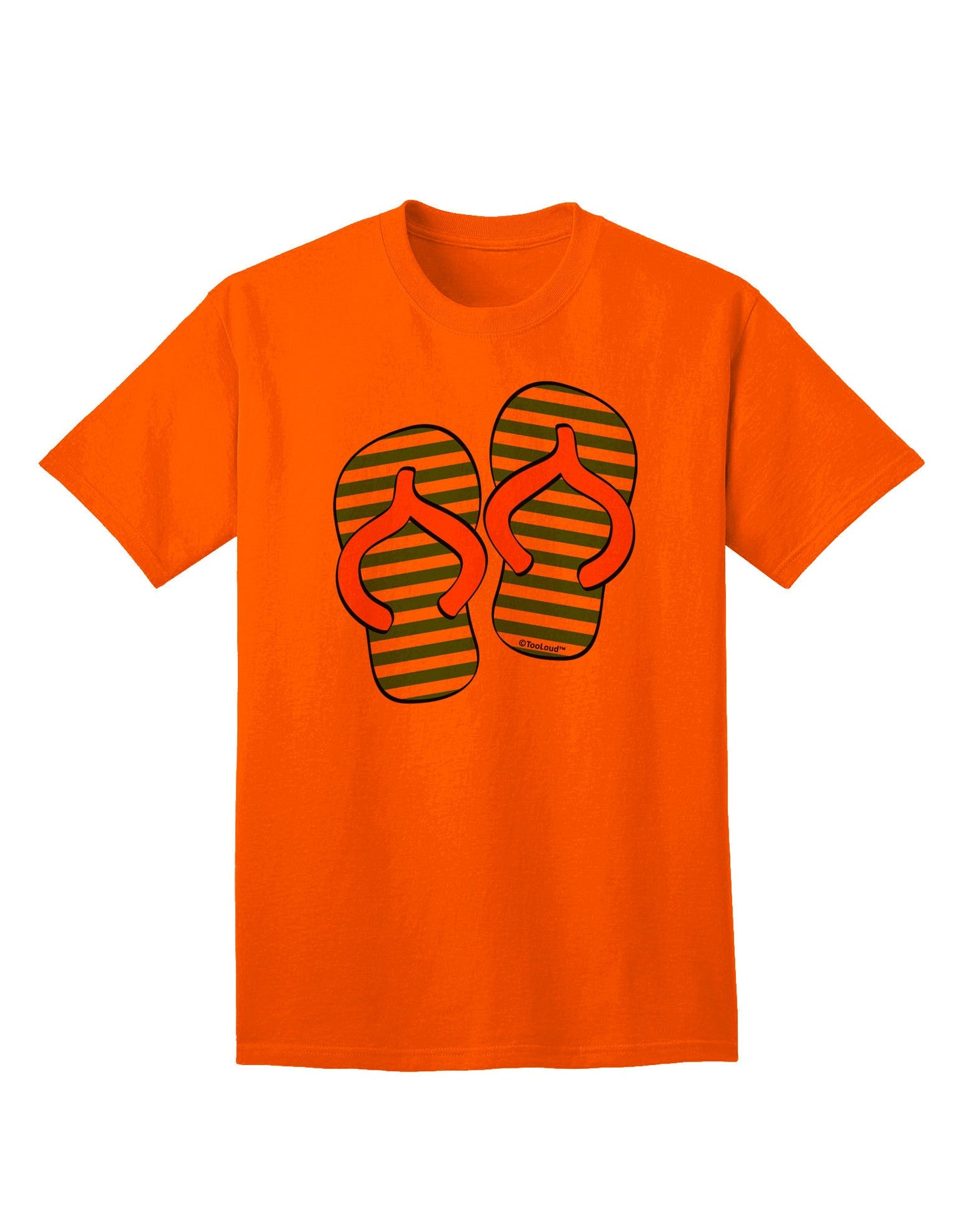 Striped Flip Flops - Teal and Orange Adult T-Shirt-Mens T-Shirt-TooLoud-Orange-Small-Davson Sales