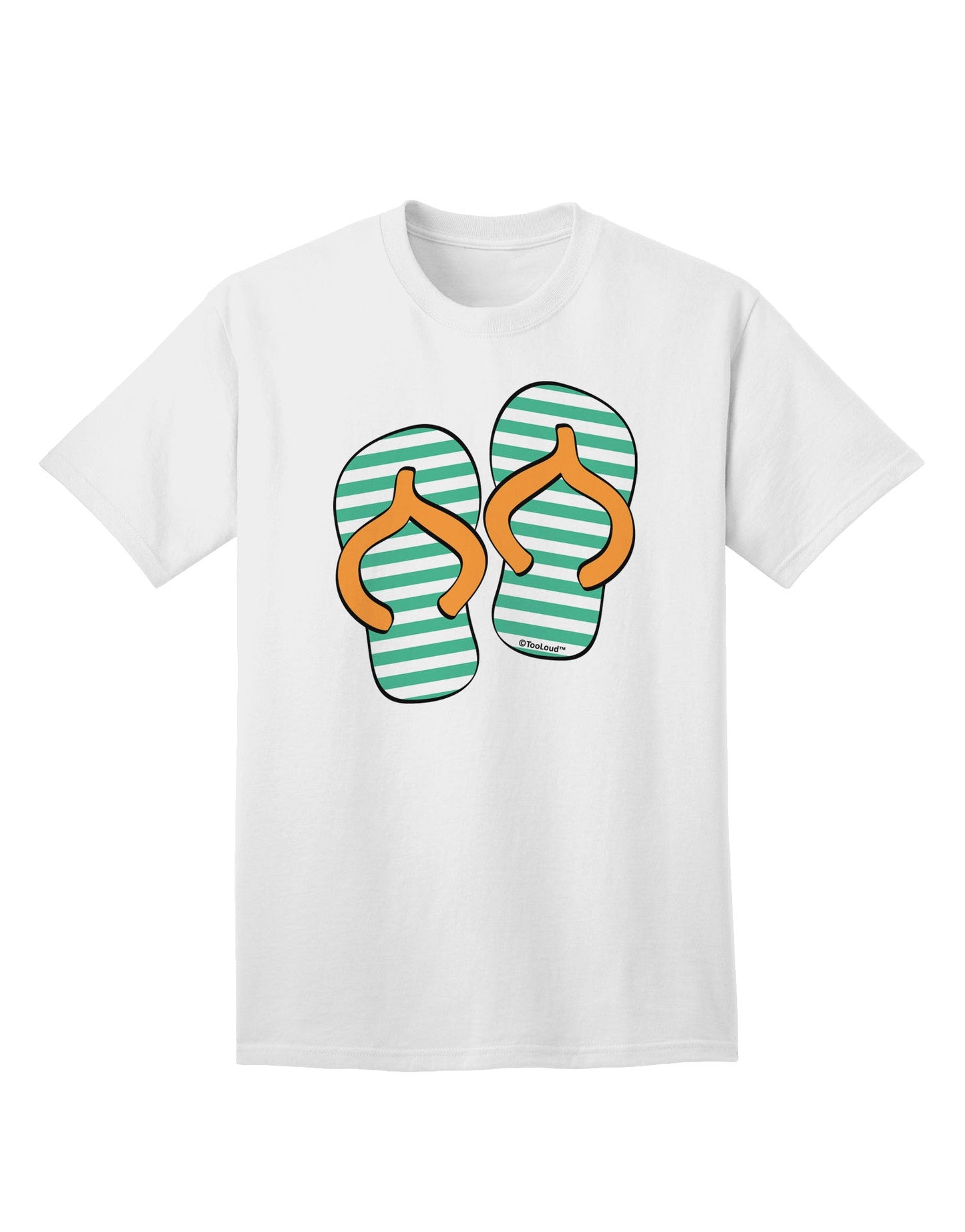 Striped Flip Flops - Teal and Orange Adult T-Shirt-Mens T-Shirt-TooLoud-White-Small-Davson Sales