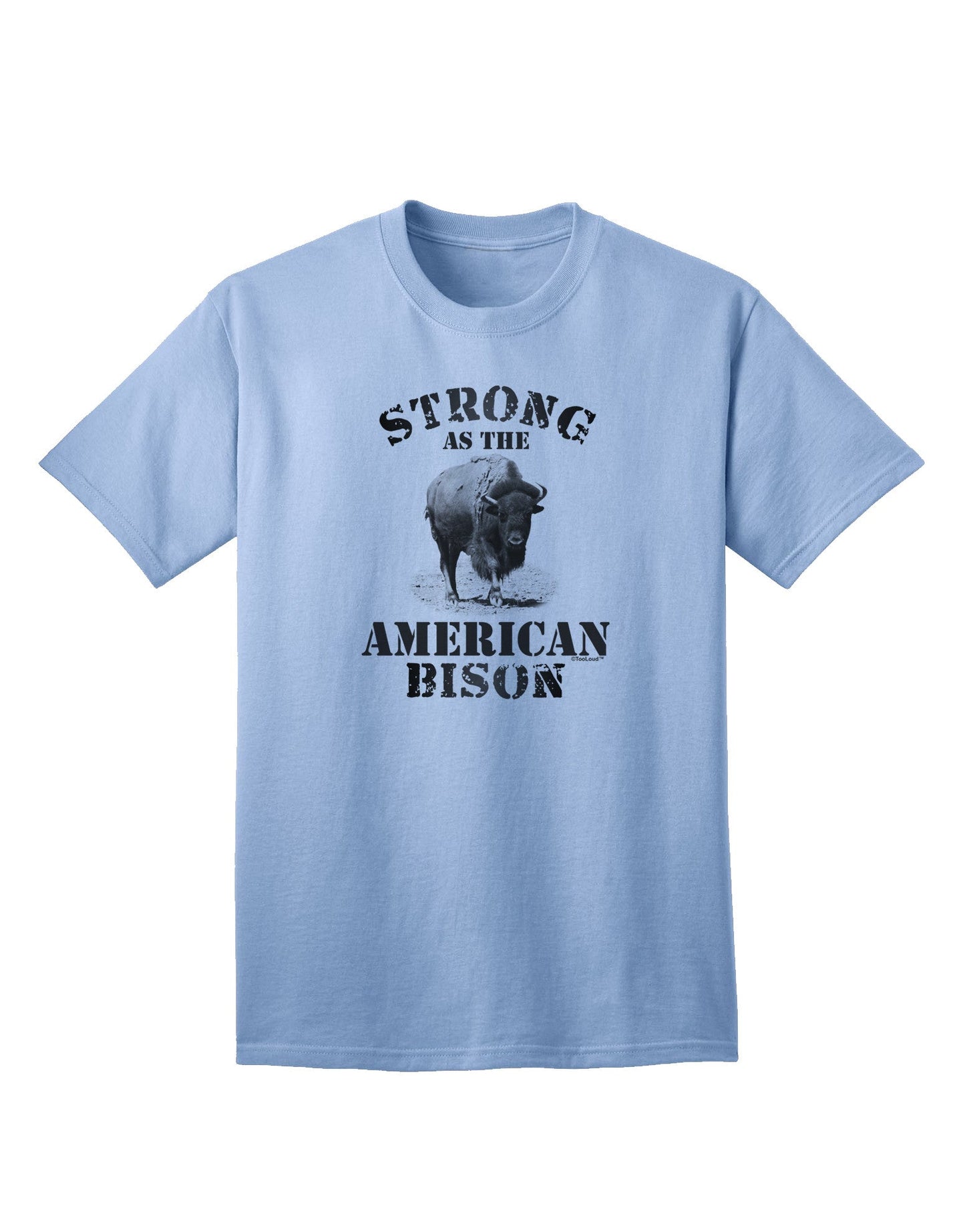Strong Bison Text - Premium Adult T-Shirt Collection-Mens T-shirts-TooLoud-Light-Blue-Small-Davson Sales