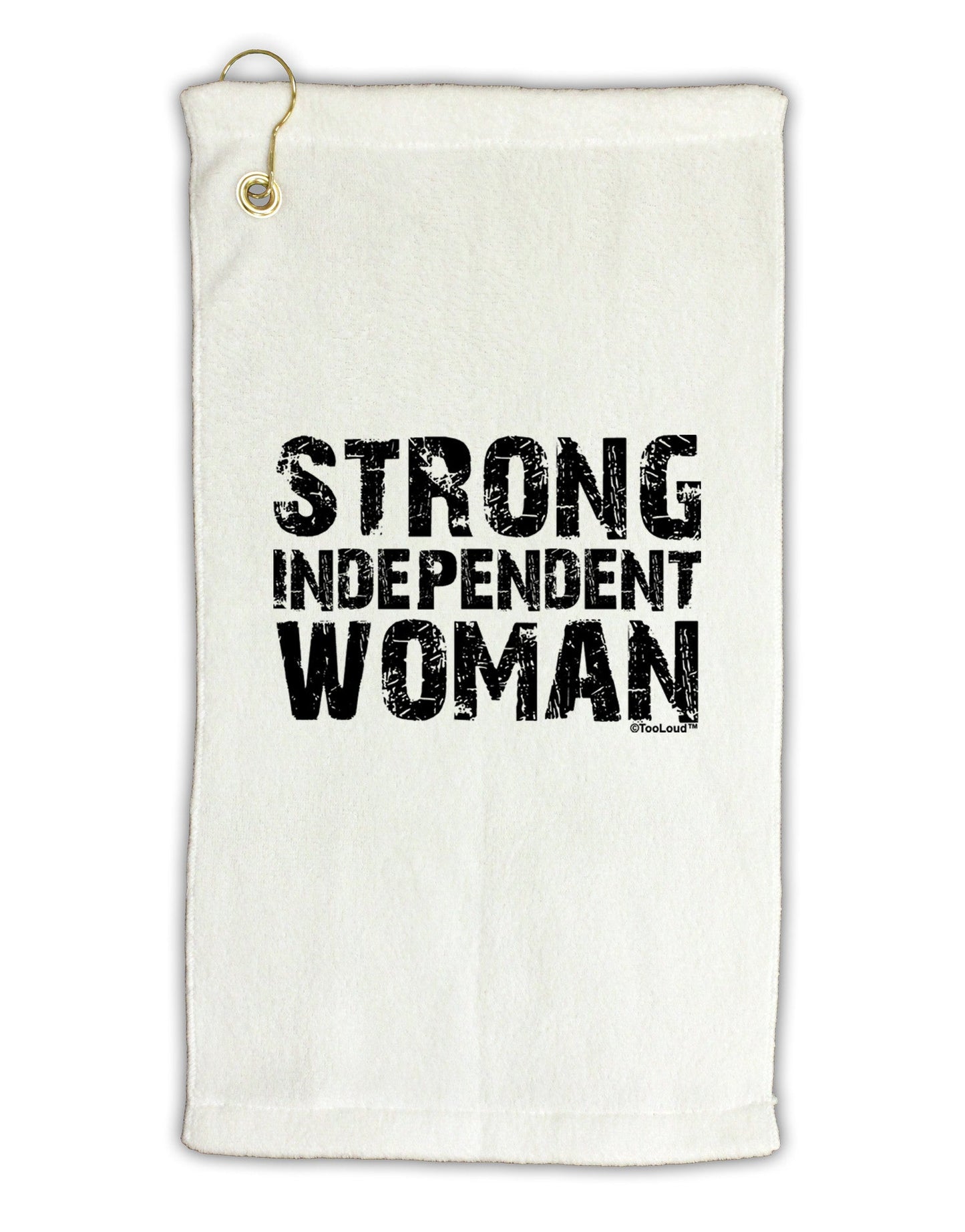 Strong Independent Woman Micro Terry Gromet Golf Towel 11"x19-Golf Towel-TooLoud-White-Davson Sales