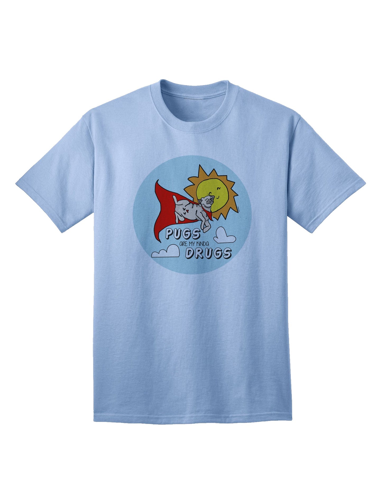 Stylish Adult T-Shirt: Embrace Your Love for Pugs with TooLoud Collection-Mens T-shirts-TooLoud-Light-Blue-Small-Davson Sales
