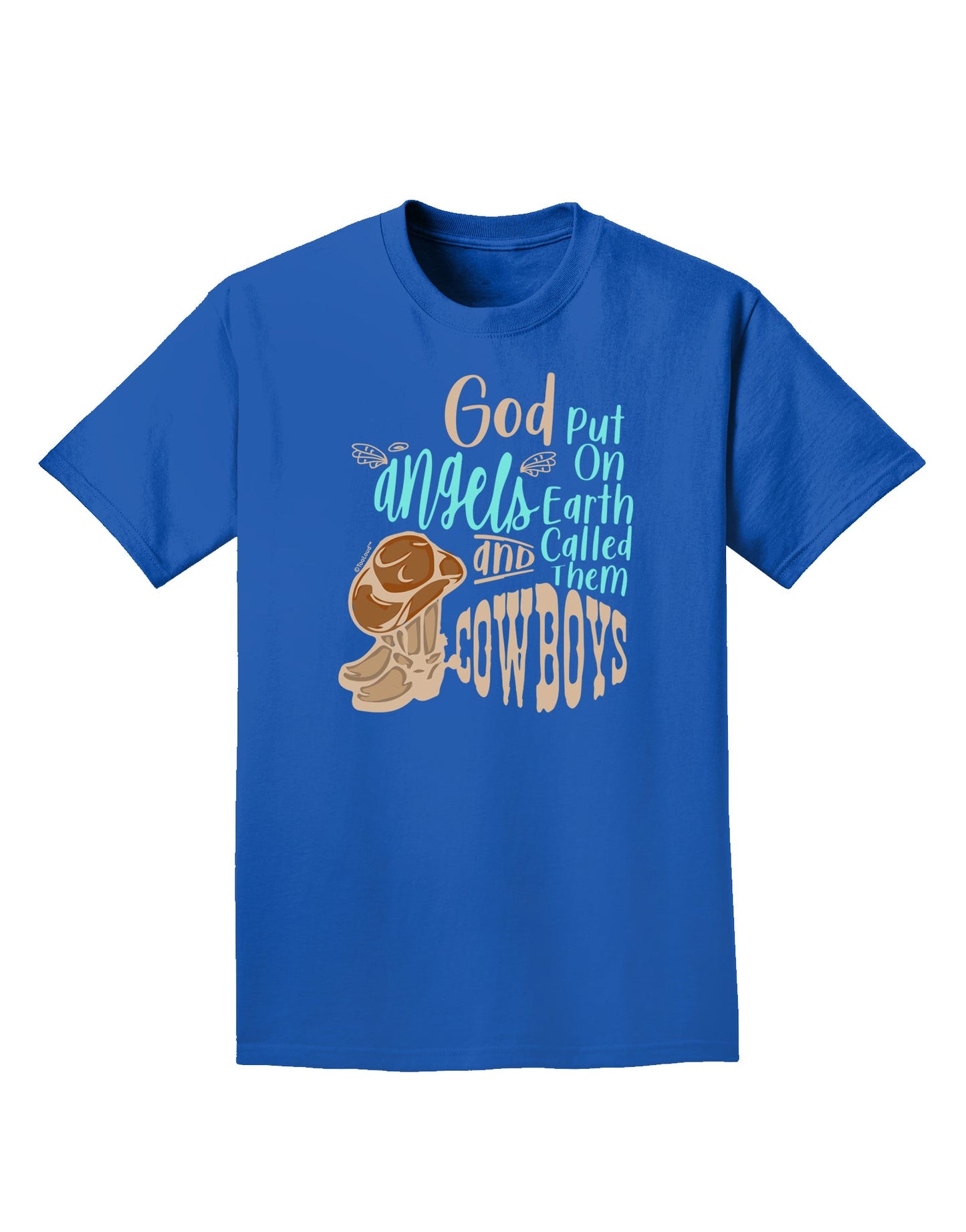 Stylish Adult T-Shirt: Embrace the Spirit of Cowboys with God's Angelic Touch-Mens T-shirts-TooLoud-Royal-Blue-Small-Davson Sales