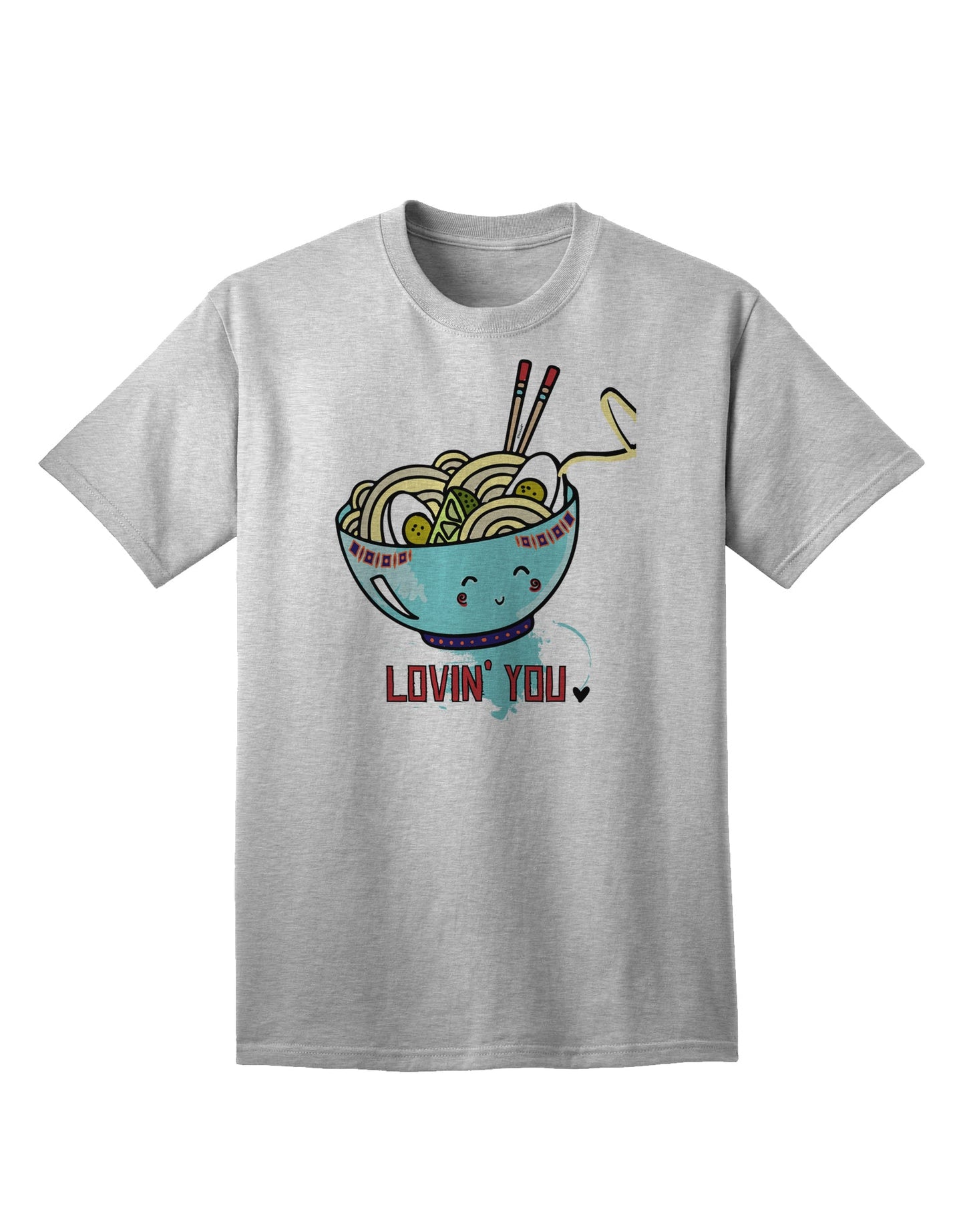 Stylish Adult T-Shirt: TooLoud Matching Lovin You Blue Pho Bowl-Mens T-shirts-TooLoud-AshGray-Small-Davson Sales
