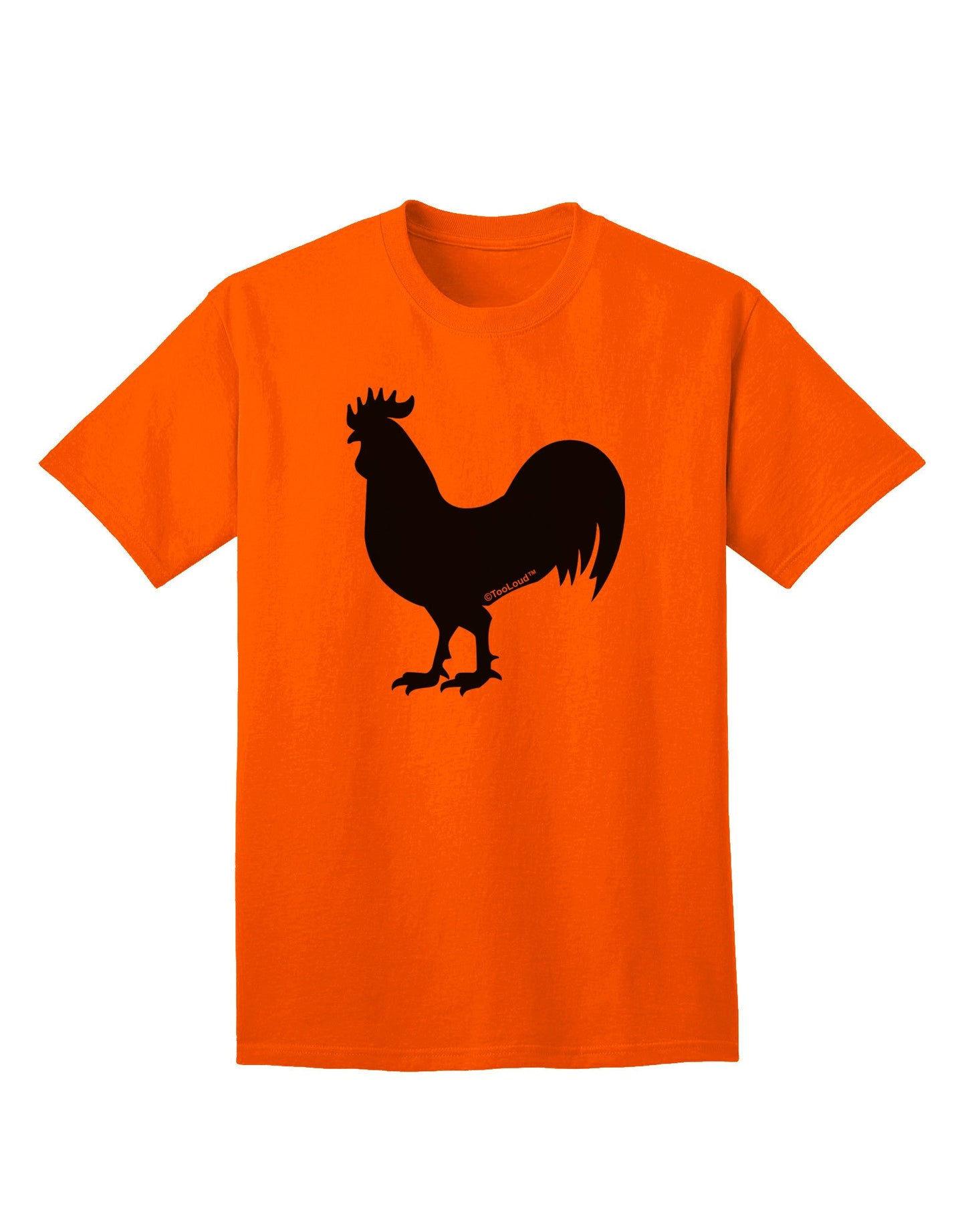 Stylish Adult T-Shirt featuring Rooster Silhouette Design-Mens T-shirts-TooLoud-Orange-Small-Davson Sales