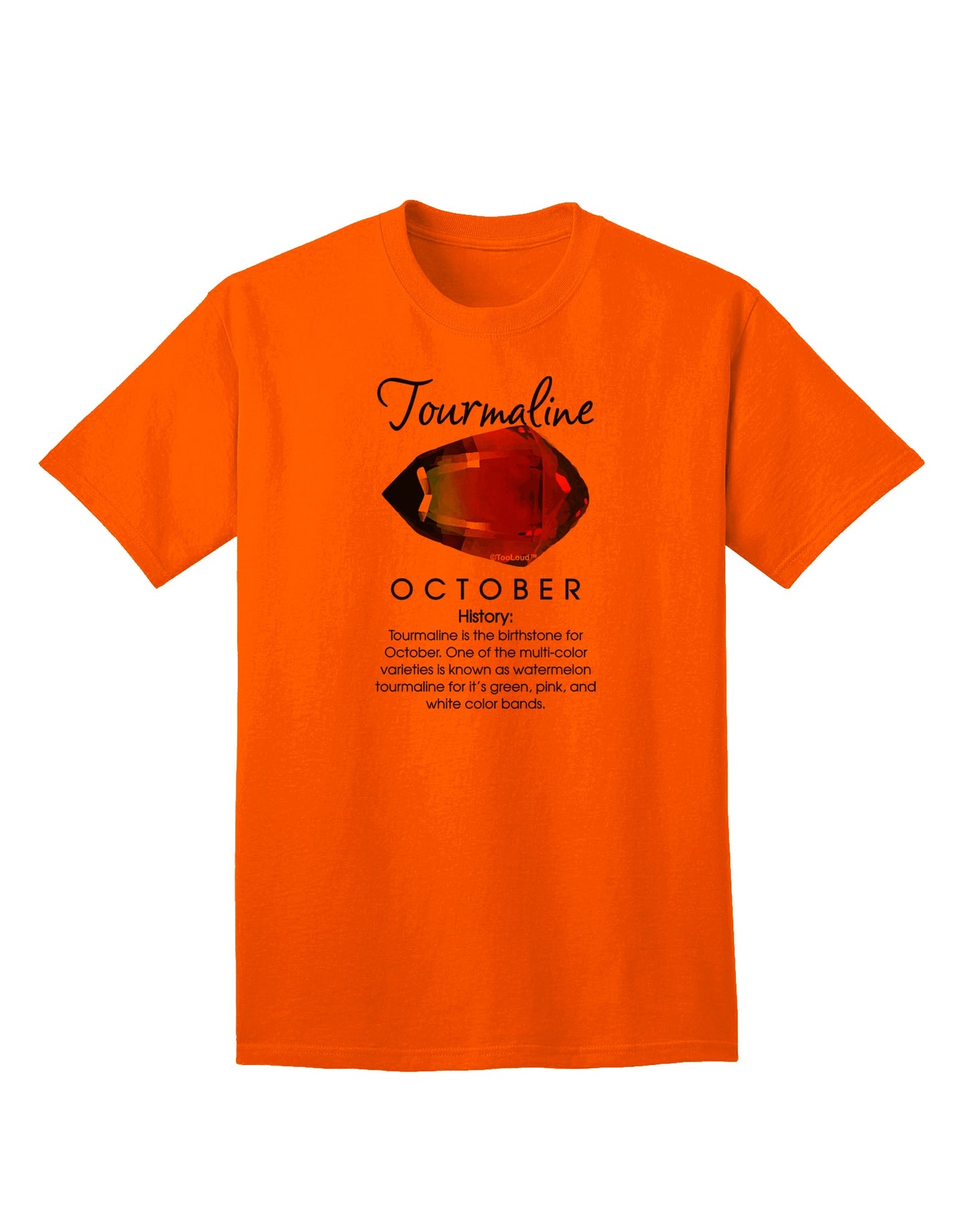 Stylish Birthstone Tourmaline Adult T-Shirt - A Must-Have Addition to Your Wardrobe by TooLoud-Mens T-shirts-TooLoud-Orange-Small-Davson Sales