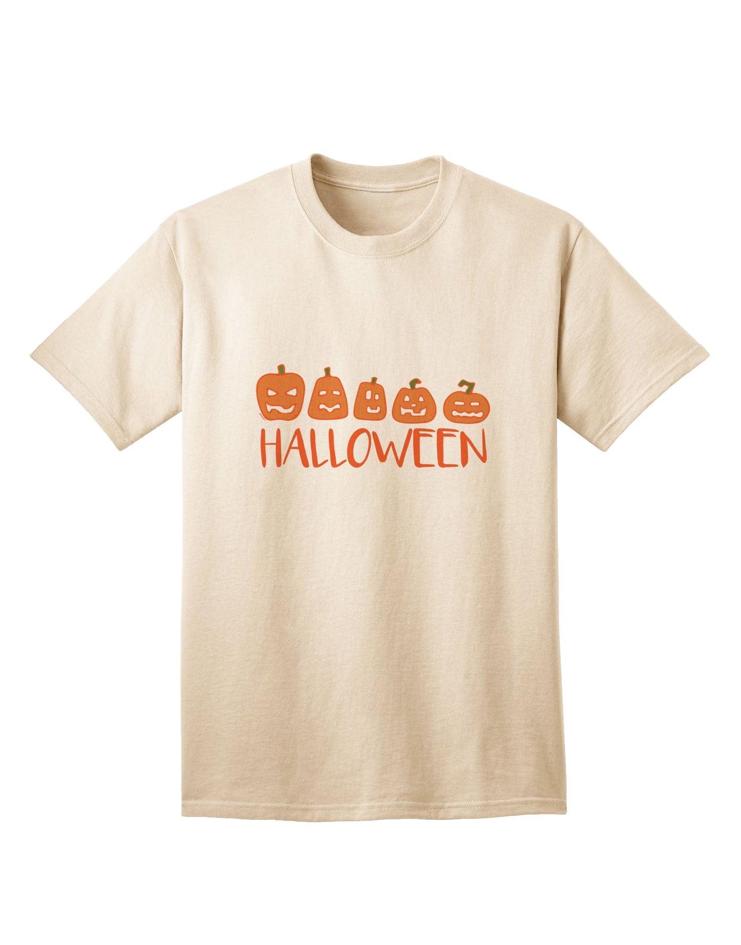 Stylish Halloween-themed Adult T-Shirt featuring Pumpkins-Mens T-shirts-TooLoud-Natural-Small-Davson Sales