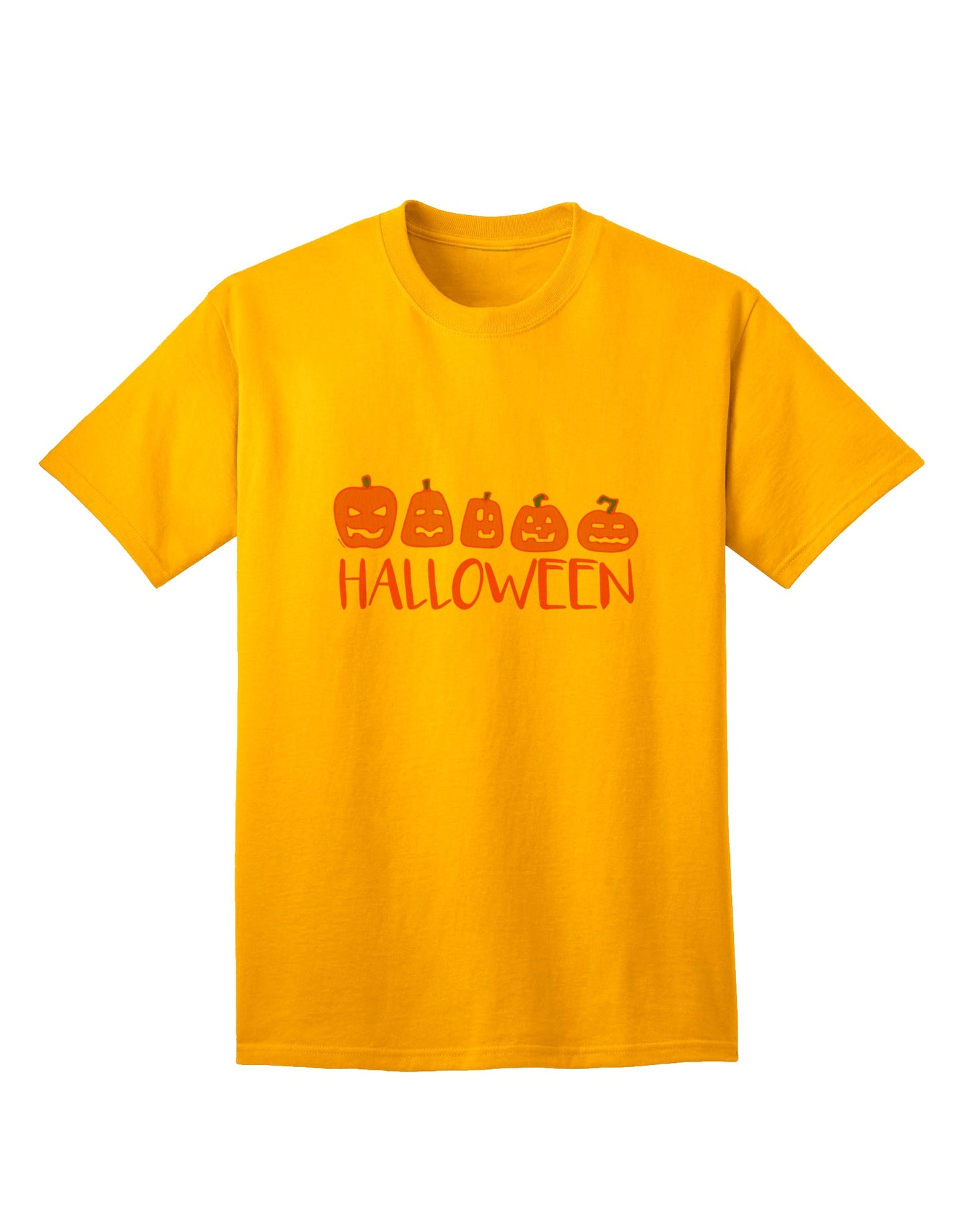 Stylish Halloween-themed Adult T-Shirt featuring Pumpkins-Mens T-shirts-TooLoud-Gold-Small-Davson Sales