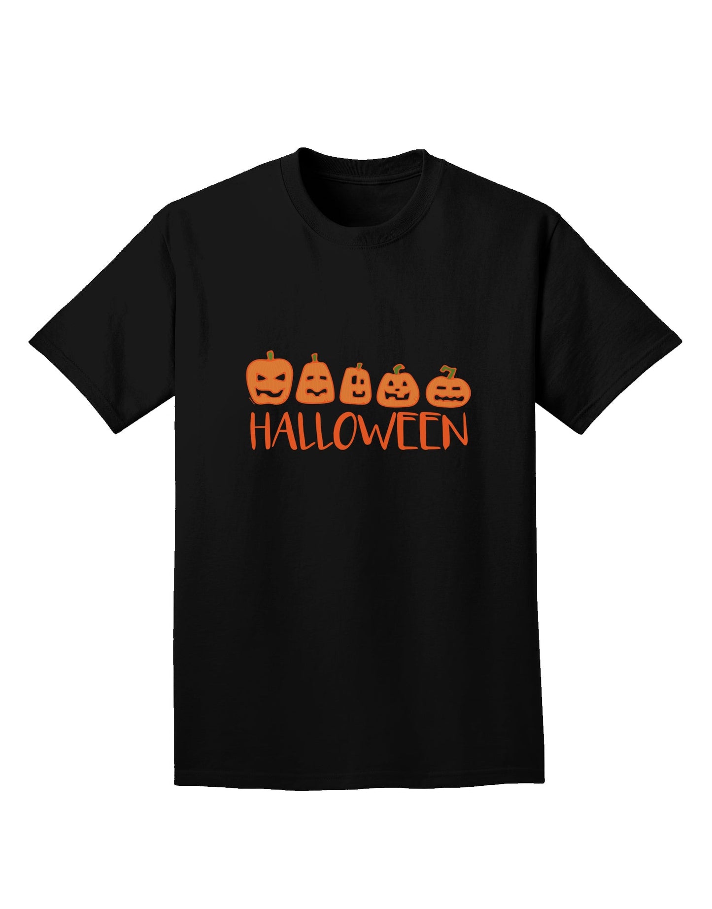Stylish Halloween-themed Adult T-Shirt featuring Pumpkins-Mens T-shirts-TooLoud-Black-Small-Davson Sales