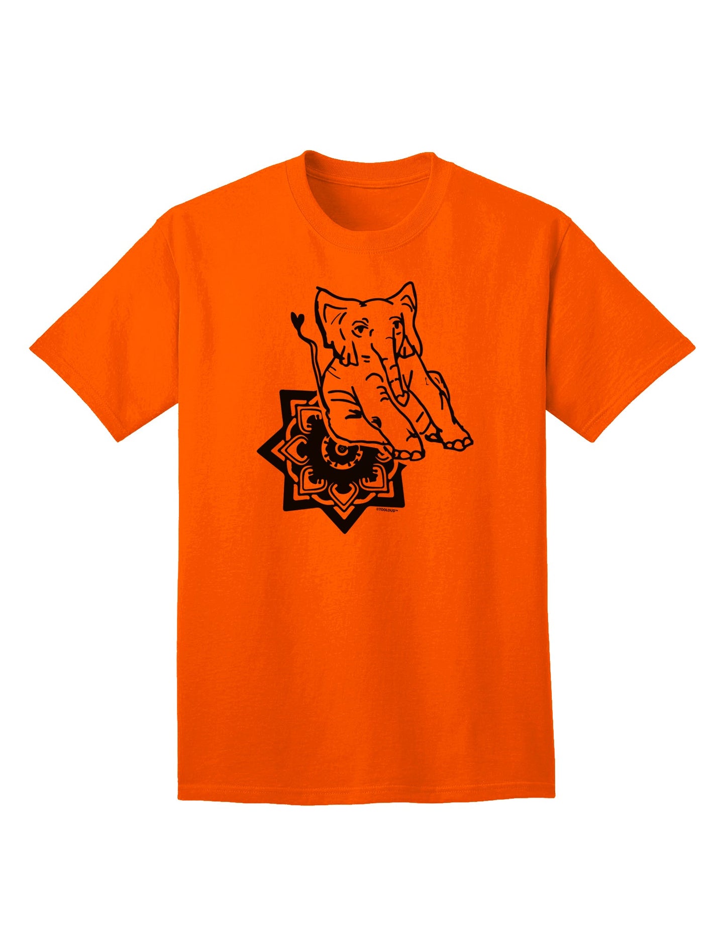 Stylish Mandala Baby Elephant Adult T-Shirt by TooLoud-Mens T-shirts-TooLoud-Orange-Small-Davson Sales