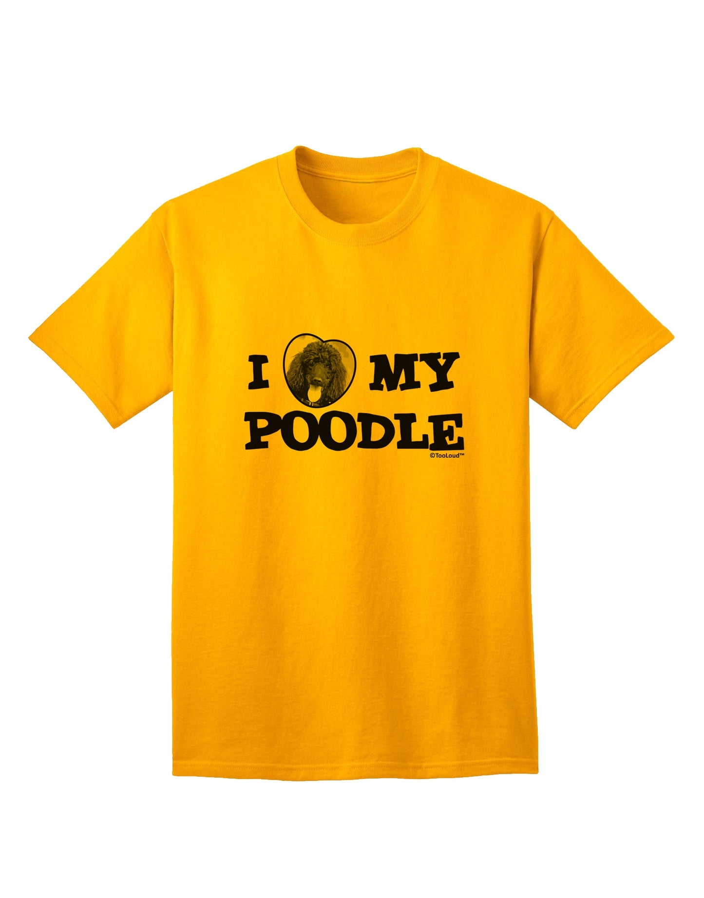 Stylish and Adorable Poodle Adult T-Shirt by TooLoud-Mens T-shirts-TooLoud-Gold-Small-Davson Sales